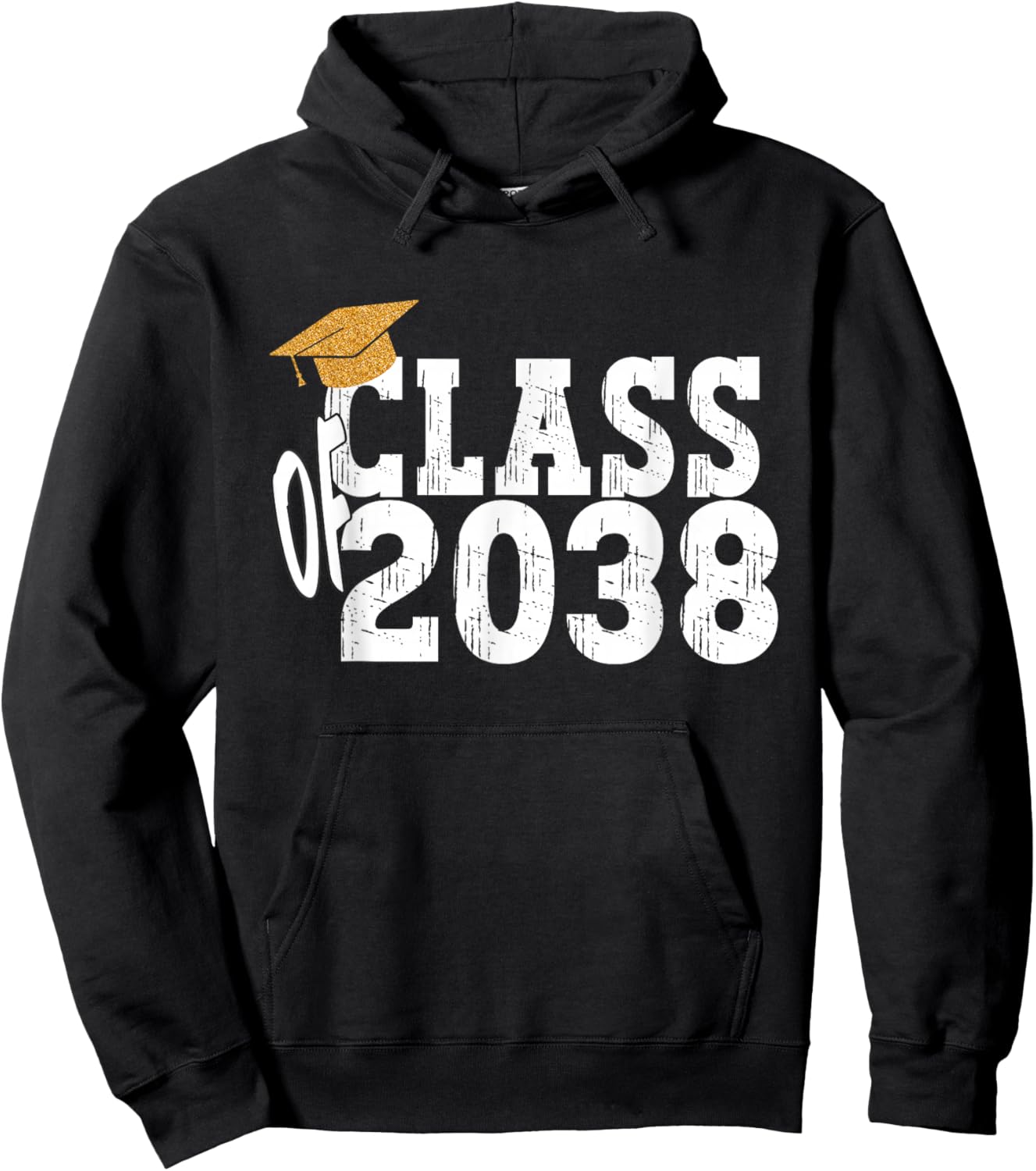 Class of 2038 Grow With Me Boy Girl First Day of Graduation Hoodie - Hoodie | Black