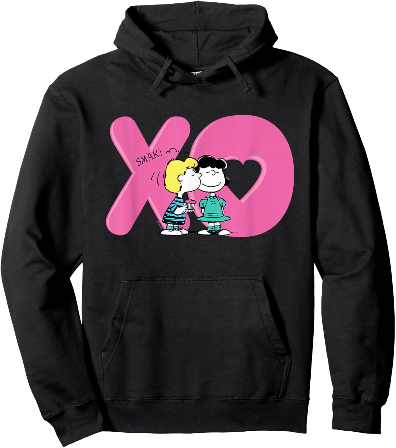 Peanuts - XO Schroeder and Lucy Hoodie - Hoodie | Black