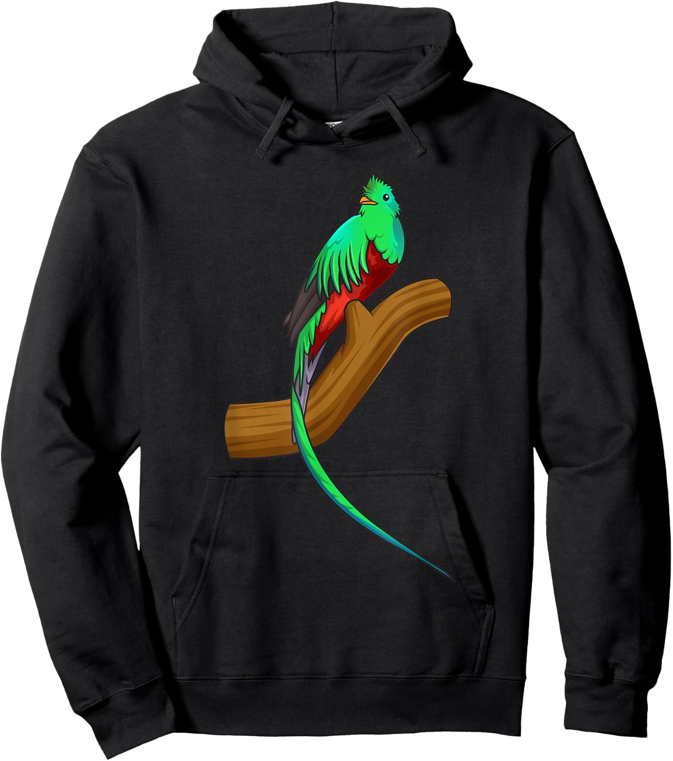 Resplendent Quetzal sitting on a Tree Branch Cute Beautiful Hoodie - Hoodie | Black