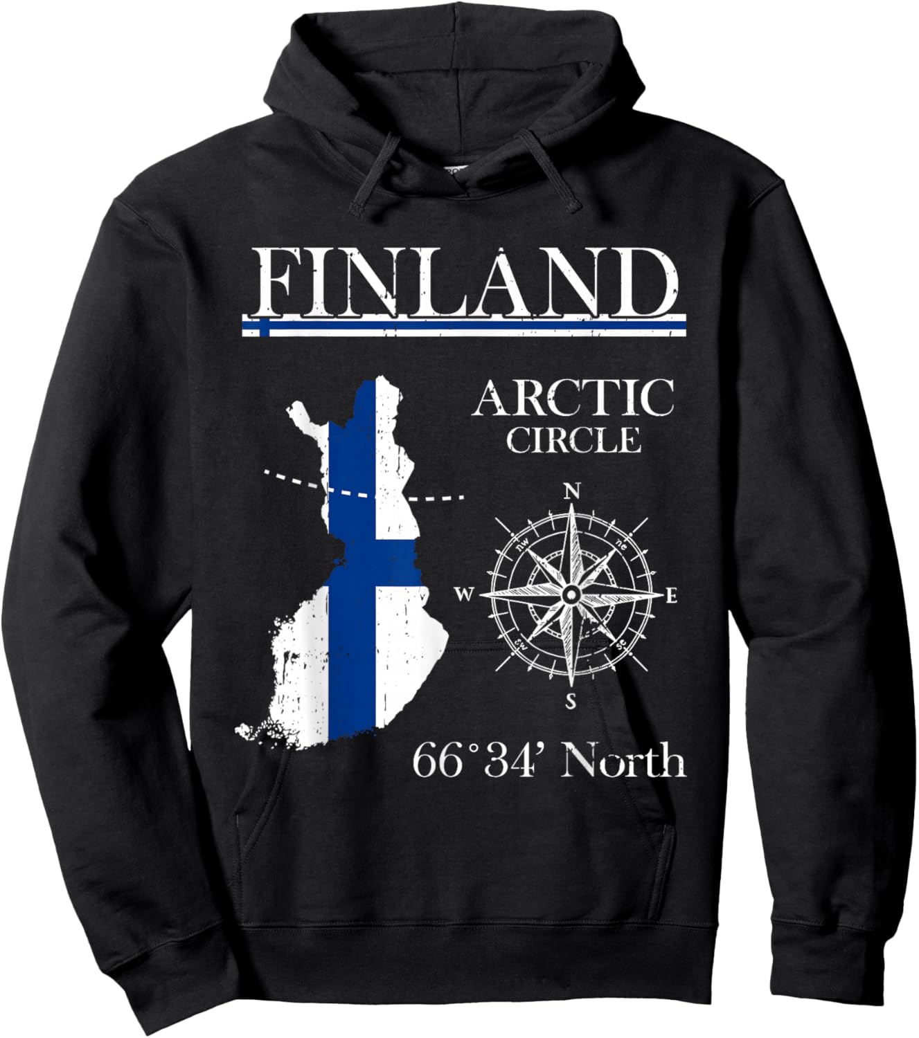Finland Arctic Circle - Adventure - Suomi Finnish Flag Hoodie - Hoodie | Black