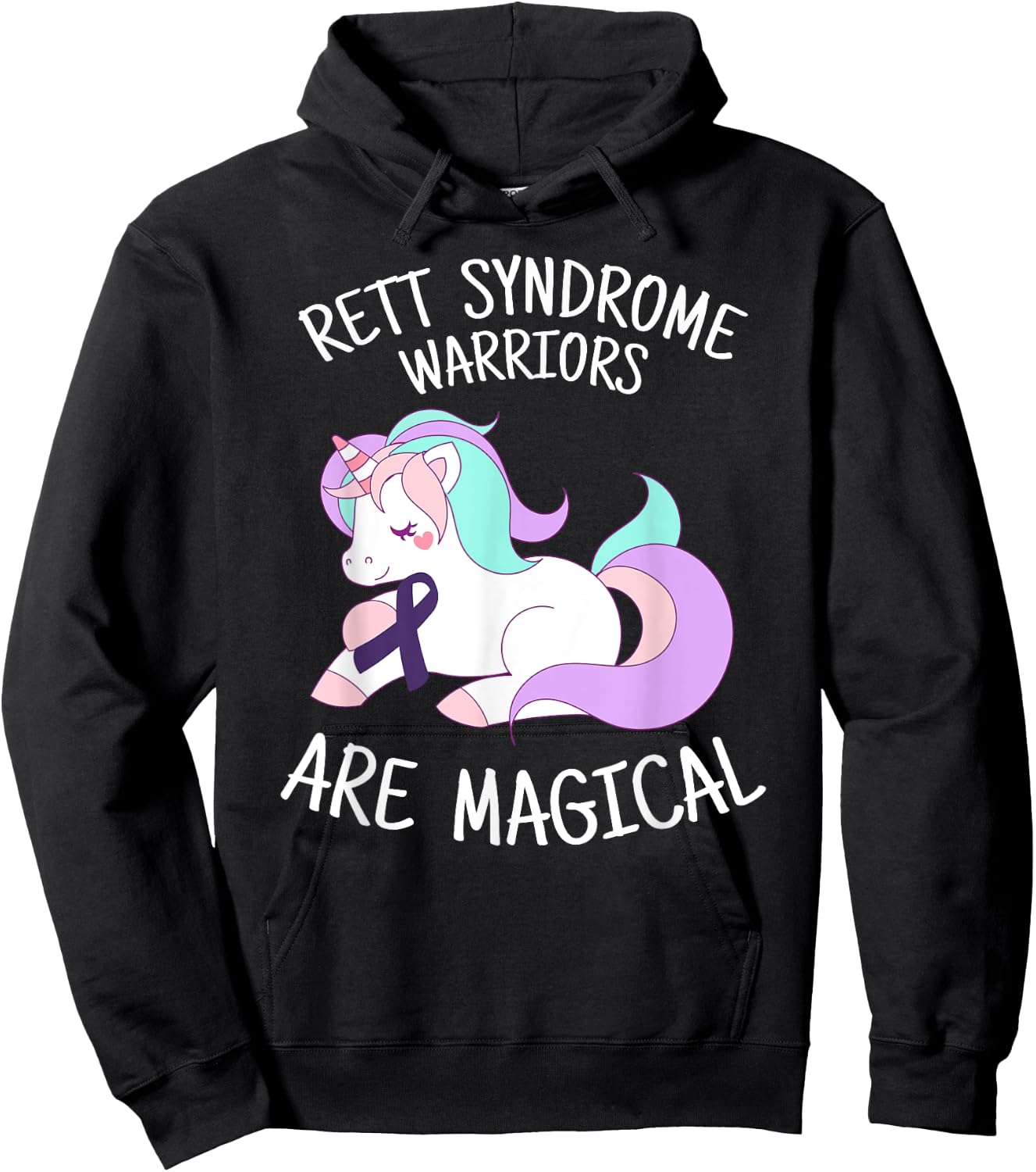 Unicorn Rett Syndrome Awareness Gift, Rett Syndrome Warrior Hoodie - Hoodie | Black