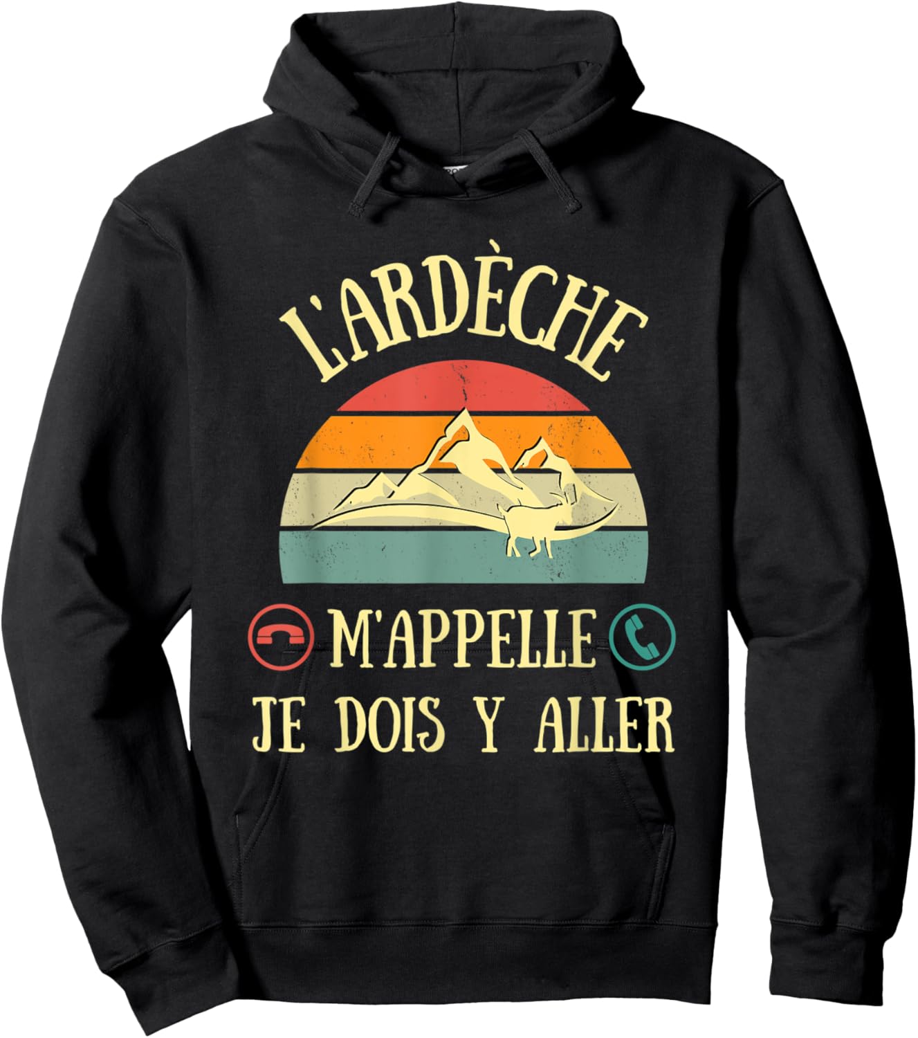 L'Ardèche nennt mich Vintage Humor ardechoise Frau Geschenk Hoodie - Hoodie | Black