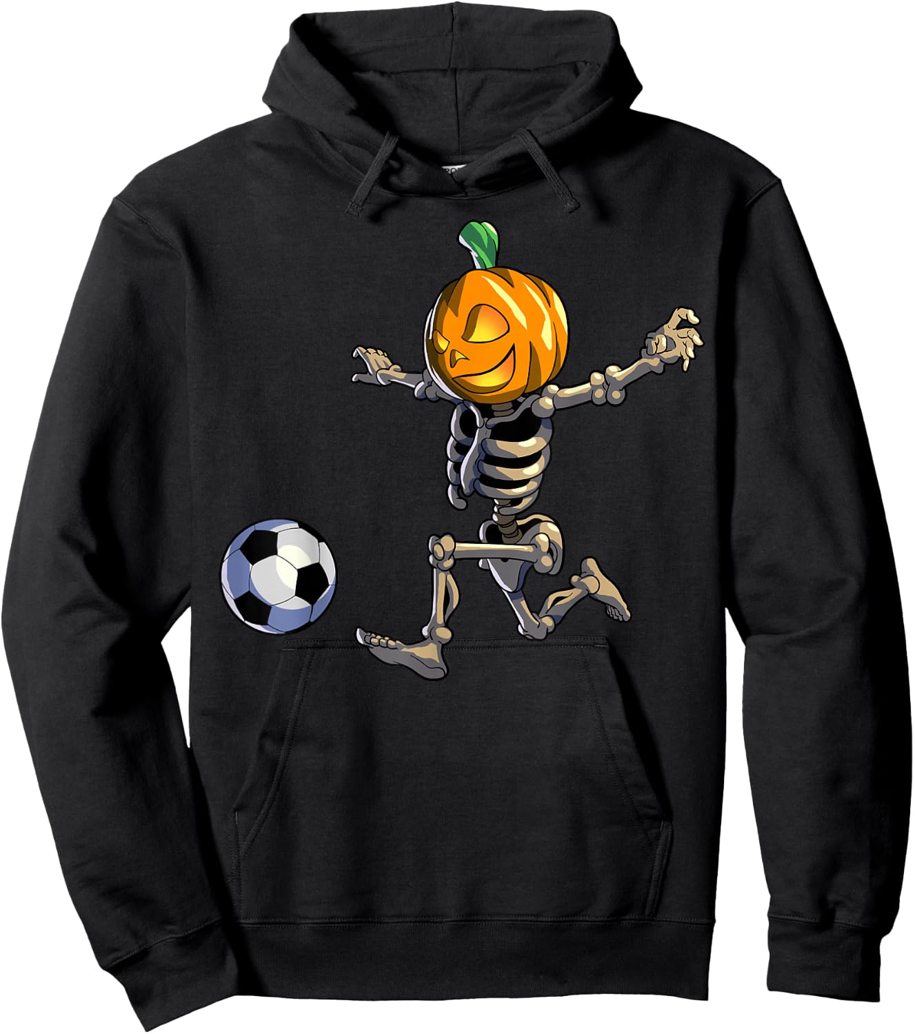 Soccer Skeleton Halloween Men Boys Soccer Halloween Hoodie - Hoodie | Black