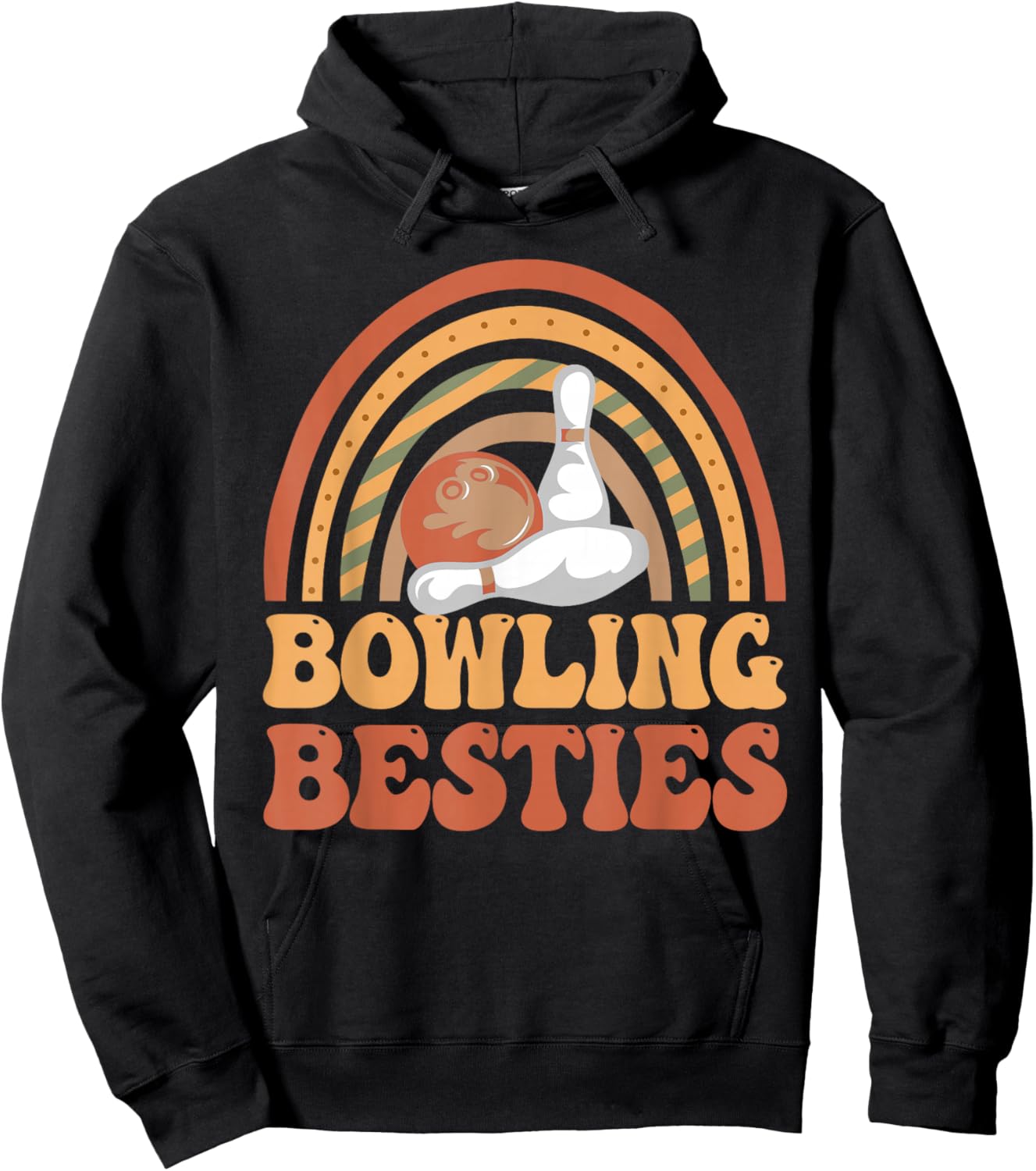 Bowling Besties BFF Best Friends Bestie Hoodie - Hoodie | Black