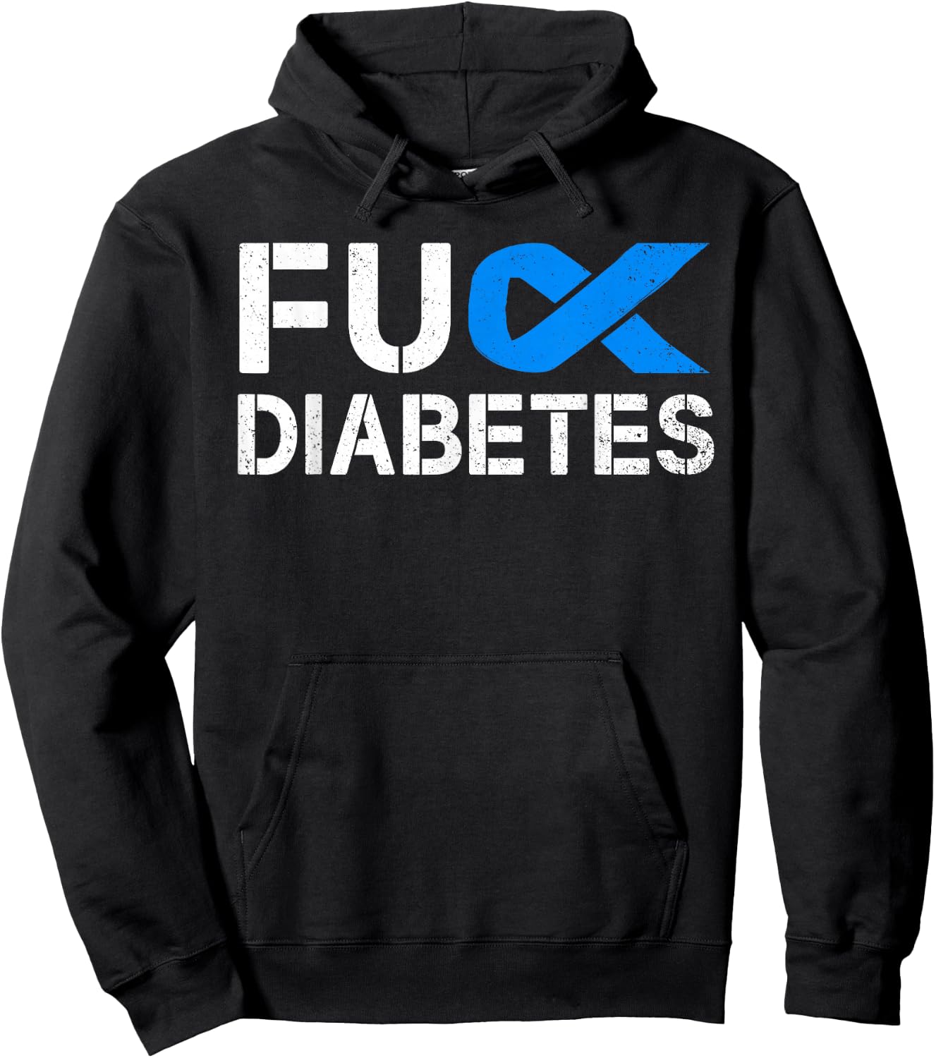 Fuck Diabetes Awareness Ribbon Type 1 One Two 2 T1D Hoodie - Hoodie | Black