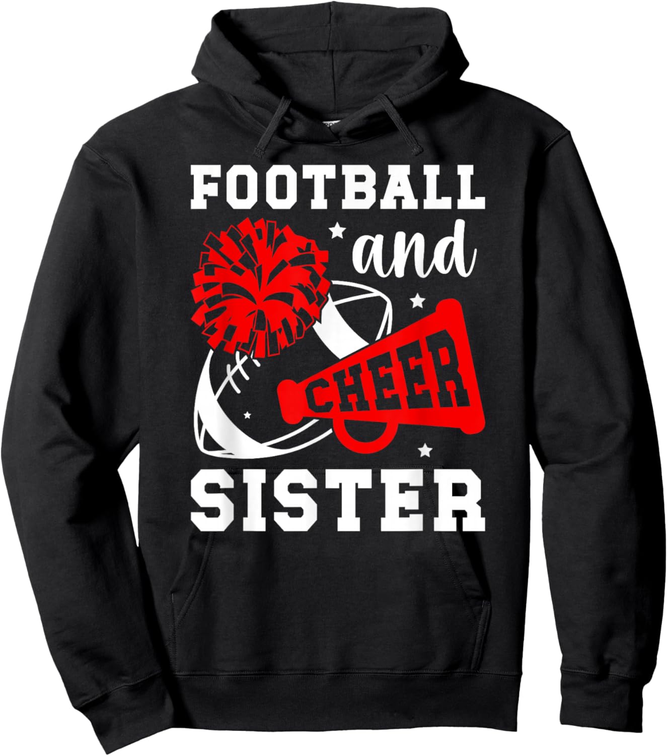 Football And Cheer Sister Football & Cheerleading Sister Hoodie - Hoodie | Black