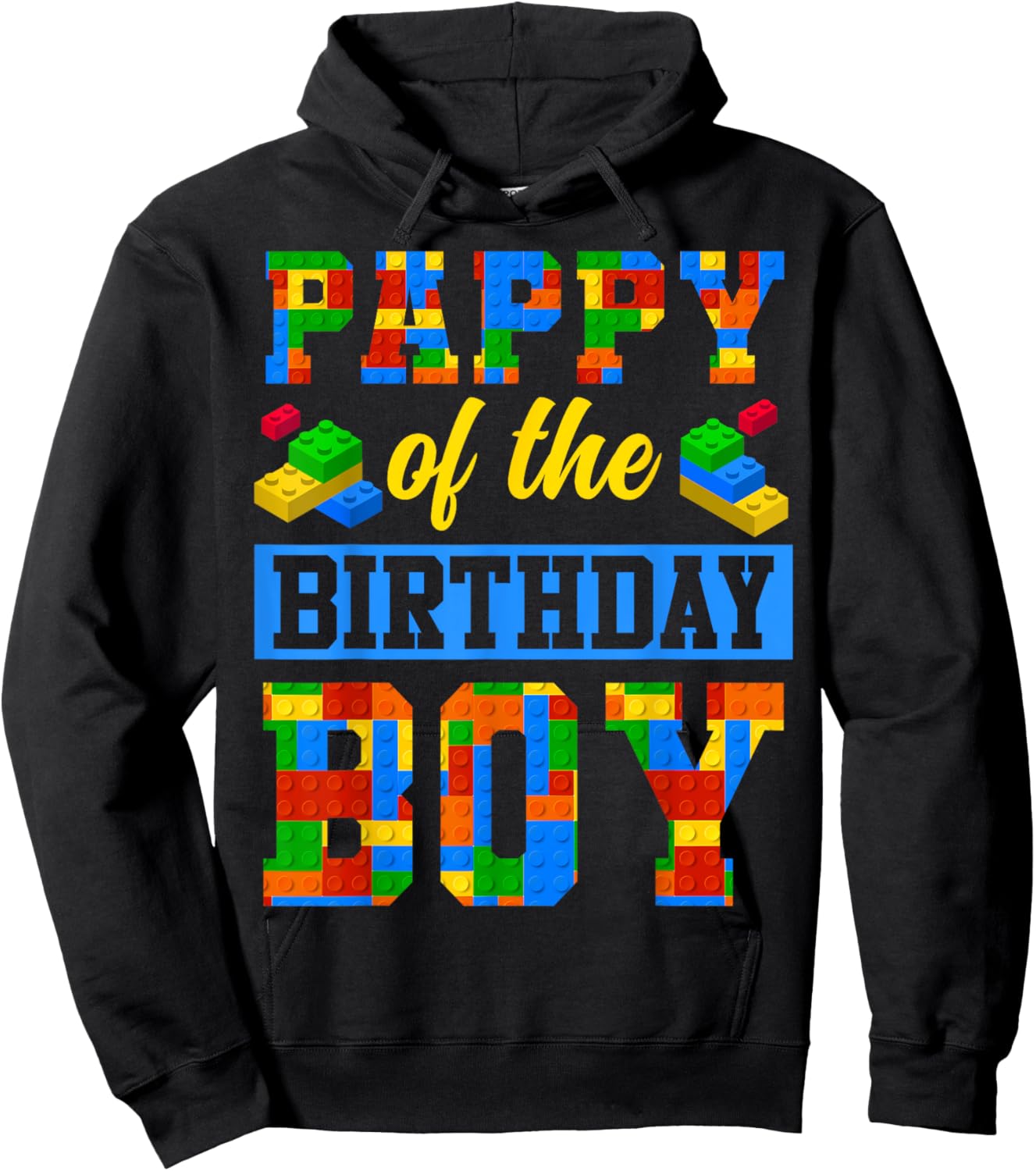 Pappy Of The Birthday Boy Building Block Bday Party Hoodie - Hoodie | Black
