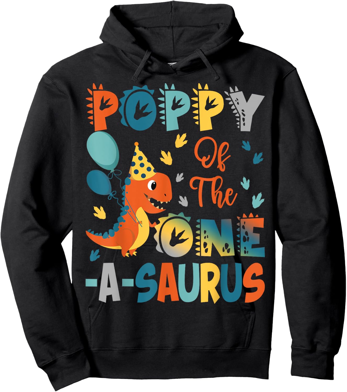 Poppy Of The One-A-Saurus 2Nd Birthday Dinosaur Party Hoodie - Hoodie | Black