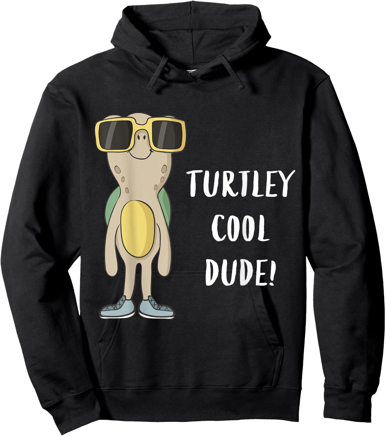 Turtley Cool Dude Funny Cool Turtle Hoodie - Hoodie | Black