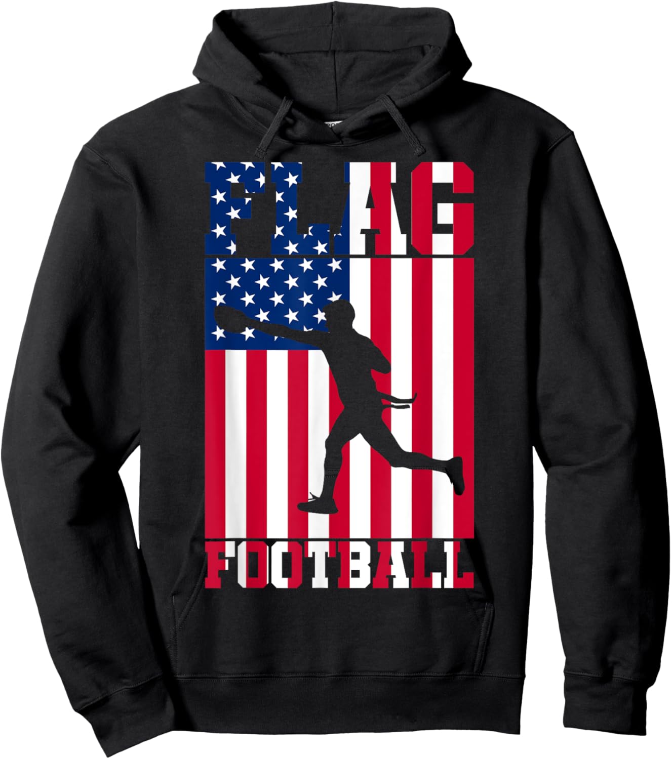 Flag Football USA Women Men Girls Boys Hoodie - Hoodie | Black