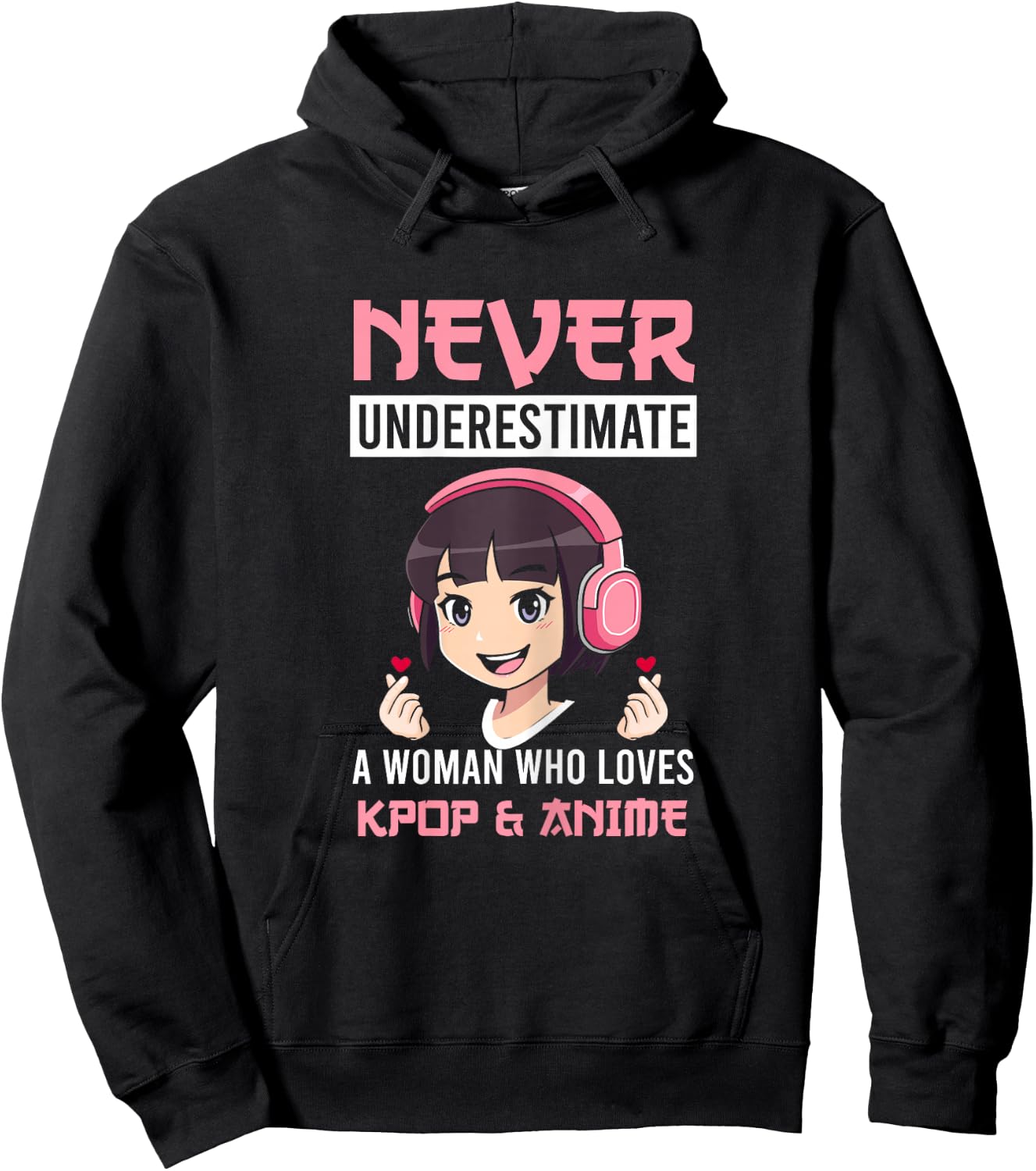 A Woman who Loves Kpop Anime Merch K-pop Merchandise Gift Hoodie - Hoodie | Black