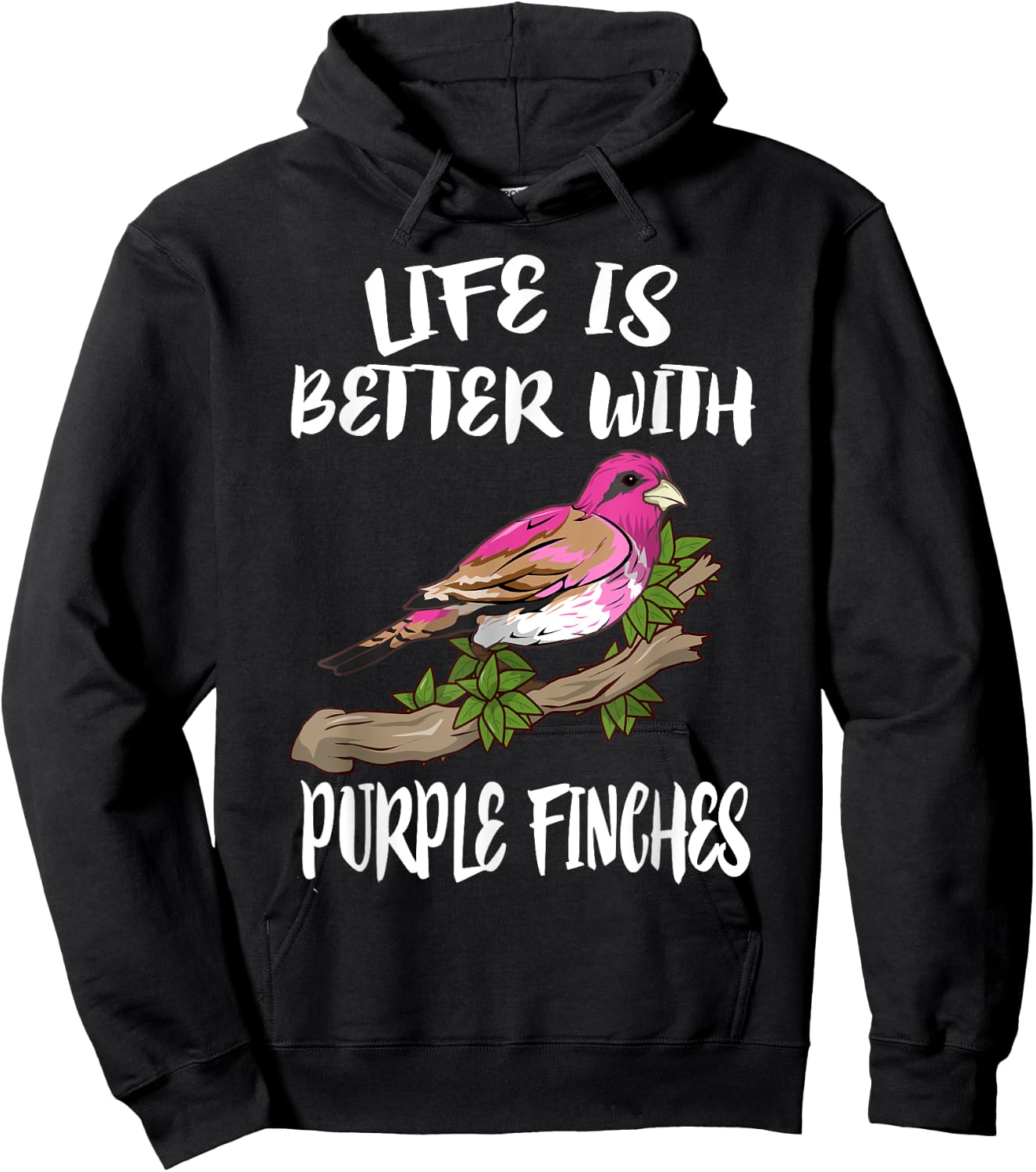 Life Is Better With Purple Finches Birds Gift Hoodie - Hoodie | Black