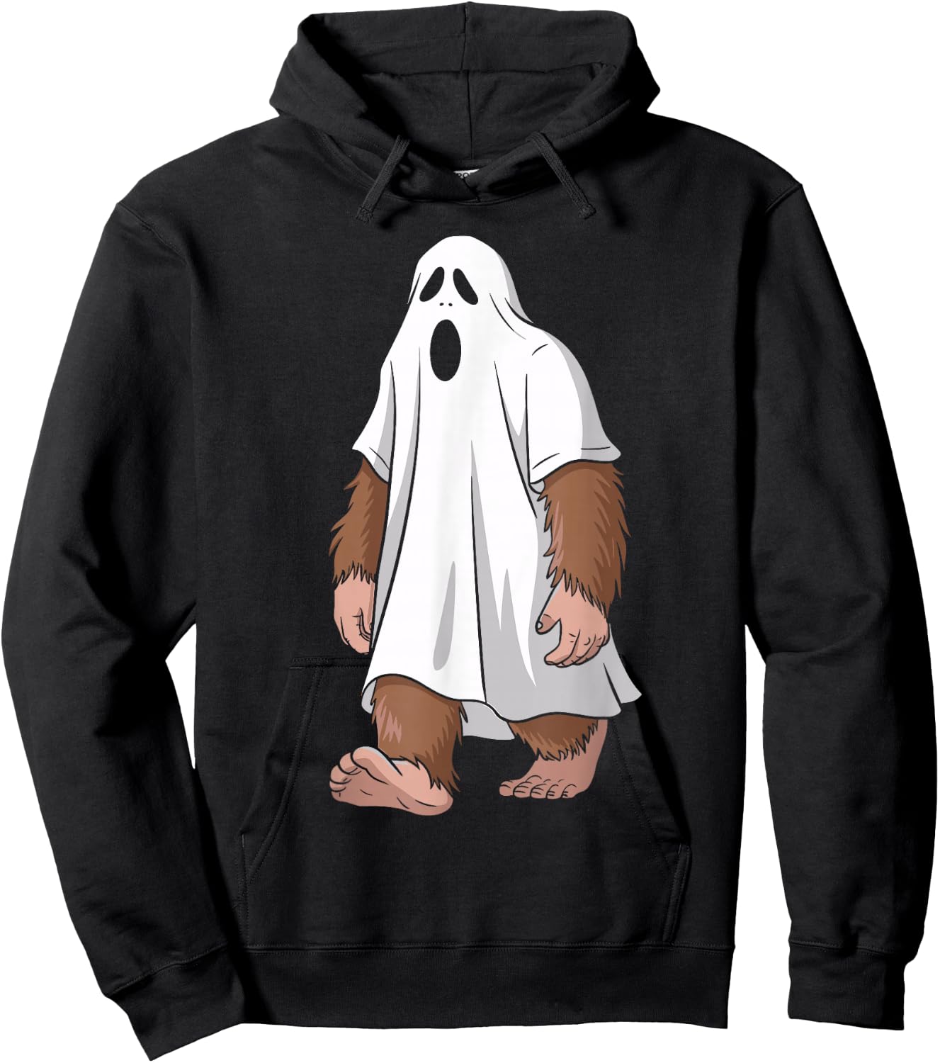 Funny Ghost Bigfoot Lovers Spooky Halloween Costume Hoodie - Hoodie | Black