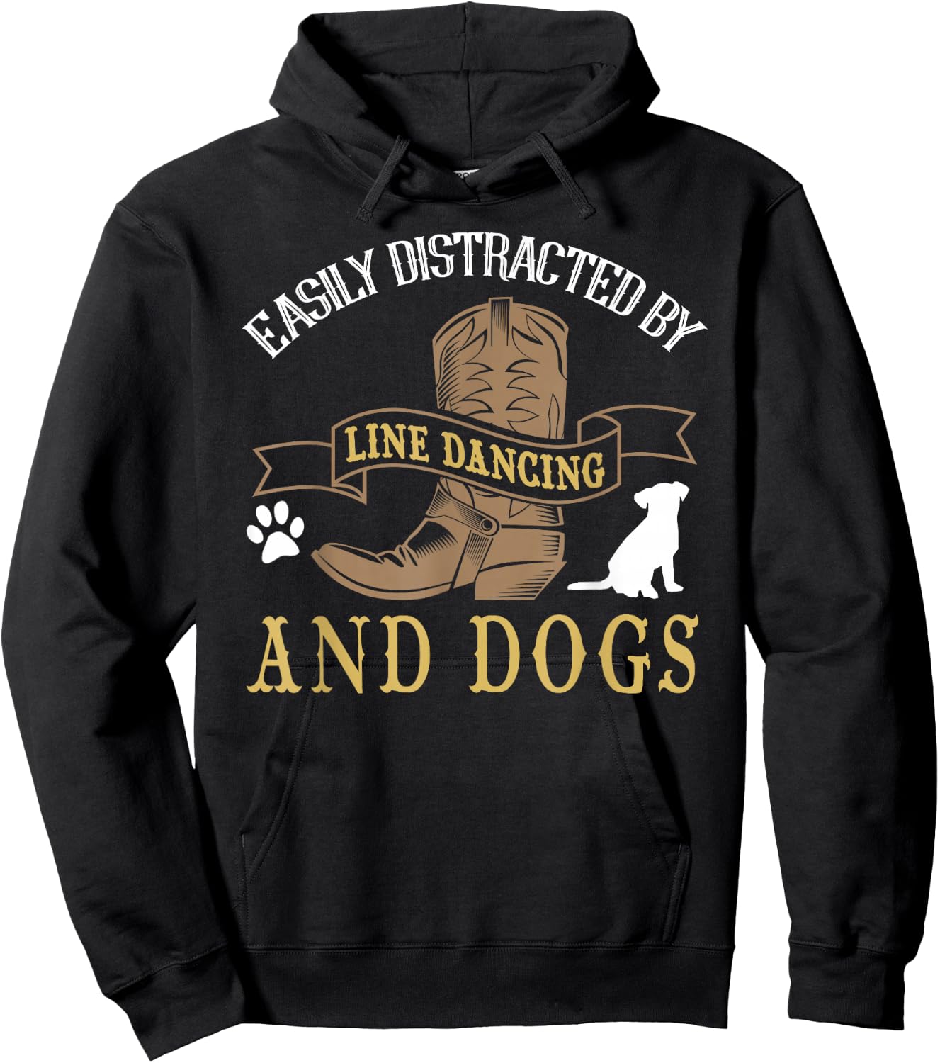 Line Dance Shirt Joke Dog Lover Line Dancing Line Dancer Hoodie - Hoodie | Black