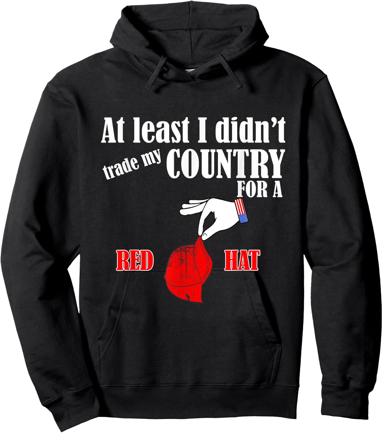 Funny Pro-America Anti-Trump American USA Flag Democracy Men Hoodie - Hoodie | Black