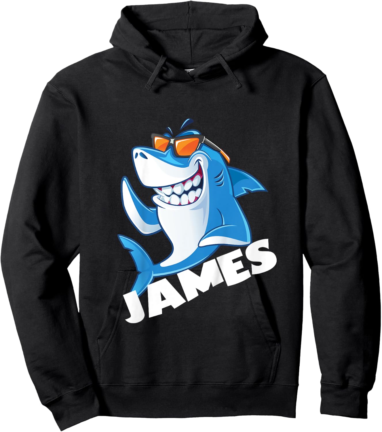 Kids Shark Name James Boys Hoodie - Hoodie | Black