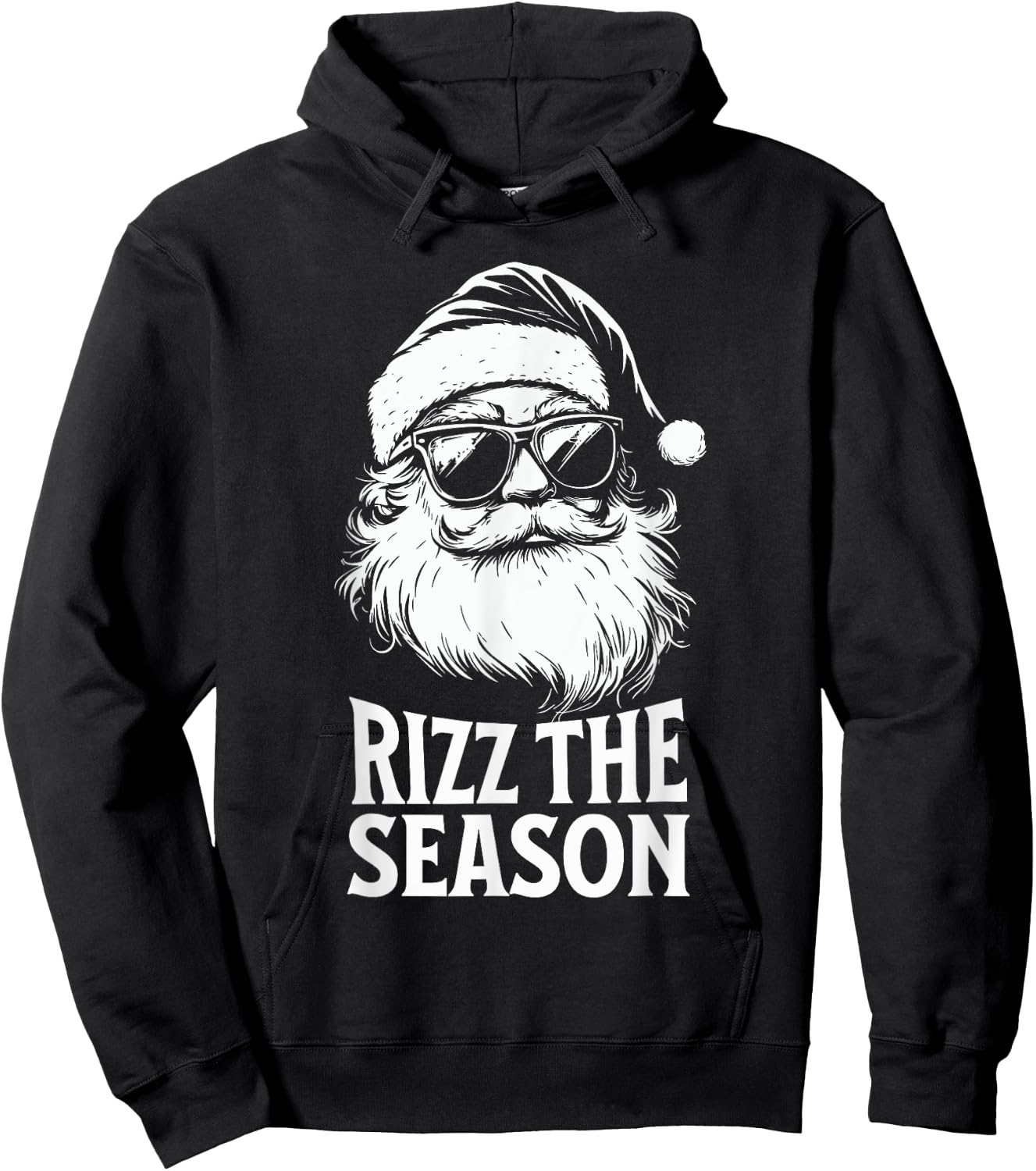 Rizz The Season Teens Kids School Christmas Santa Claus Hoodie - Hoodie | Black