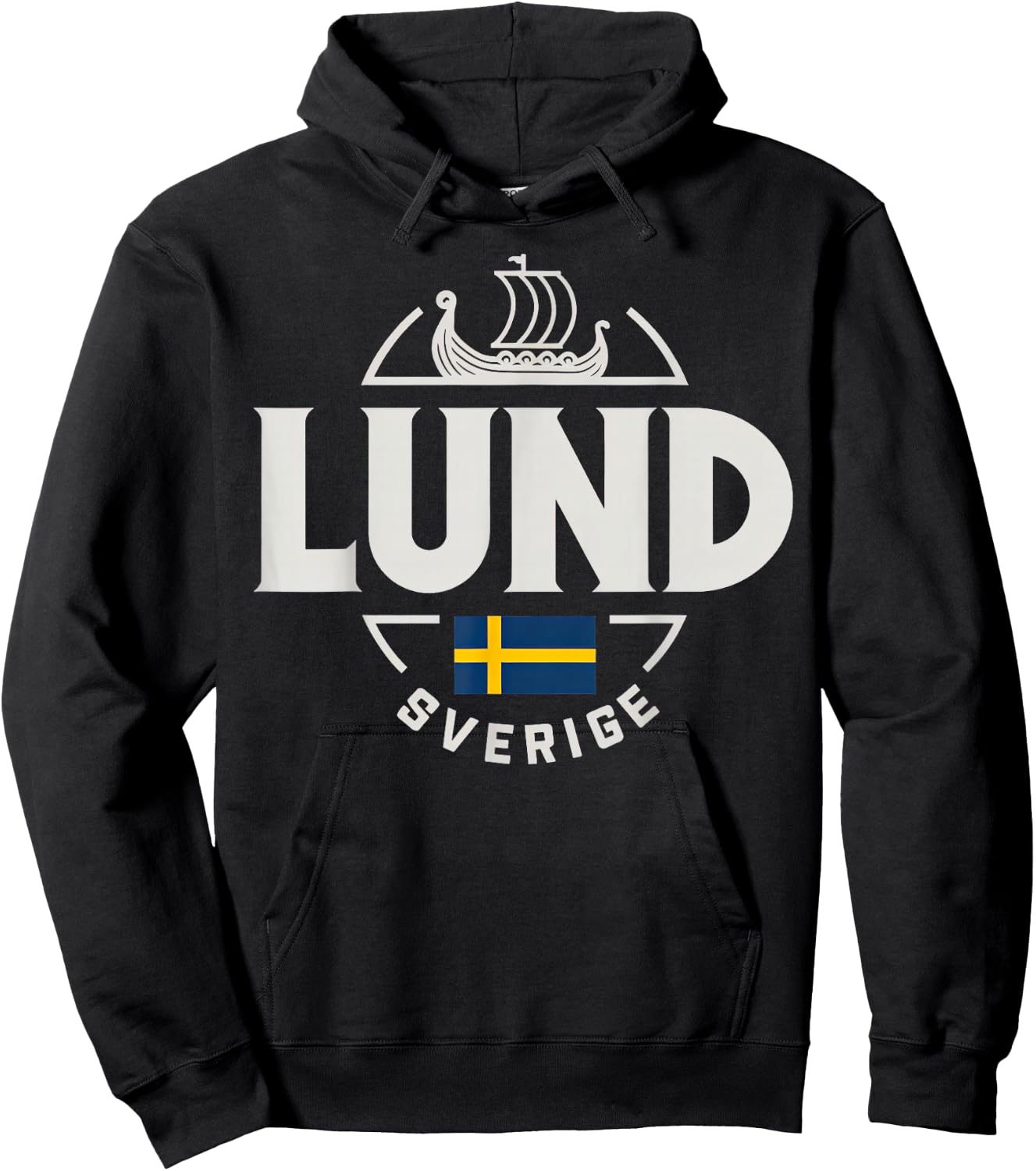 Lund Sverige Sweden City Flag Viking Hoodie - Hoodie | Black