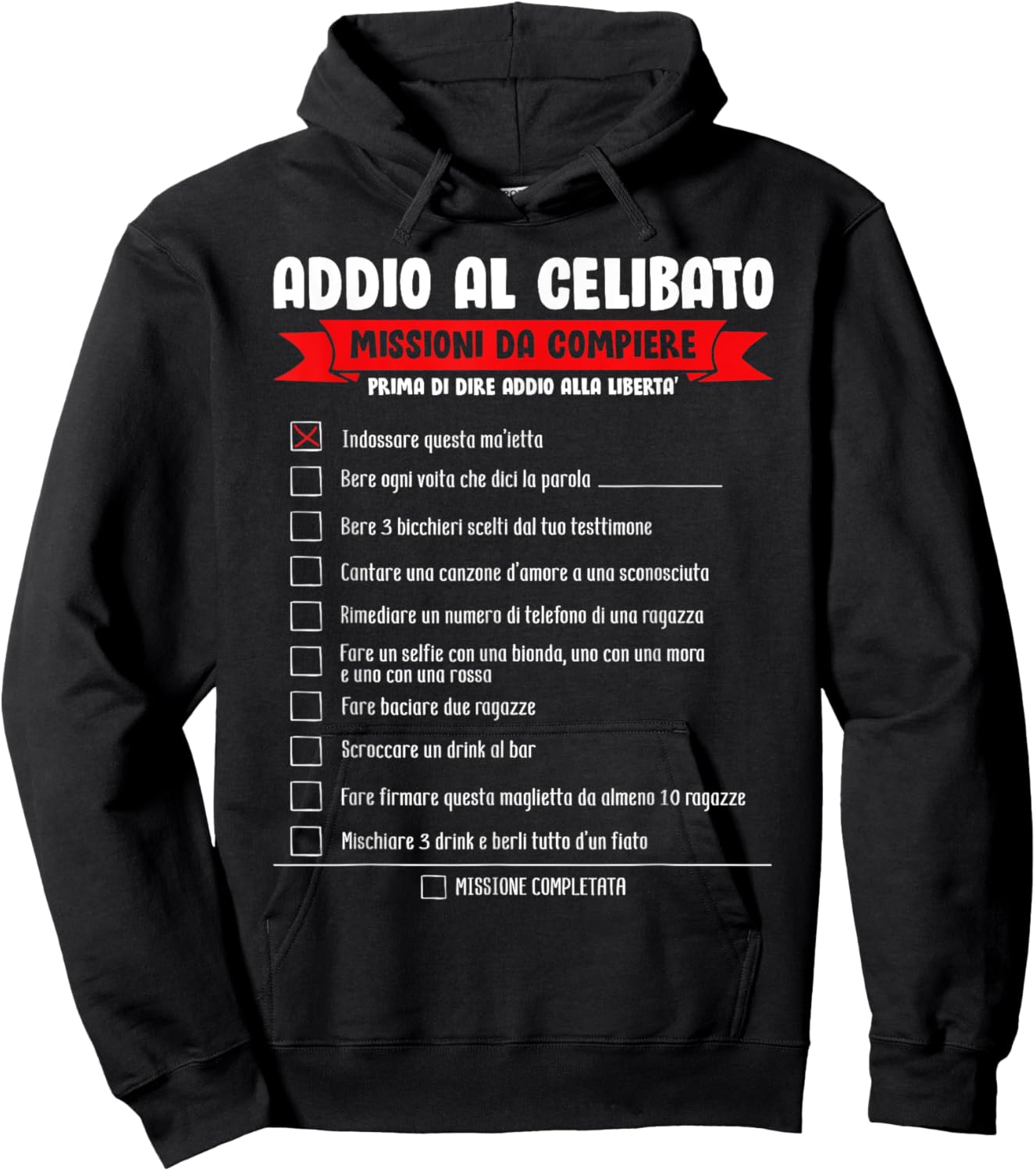Gioco Addio Al Celibato Lista Addio Al Celibato Uomini Donne Hoodie - Hoodie | Black