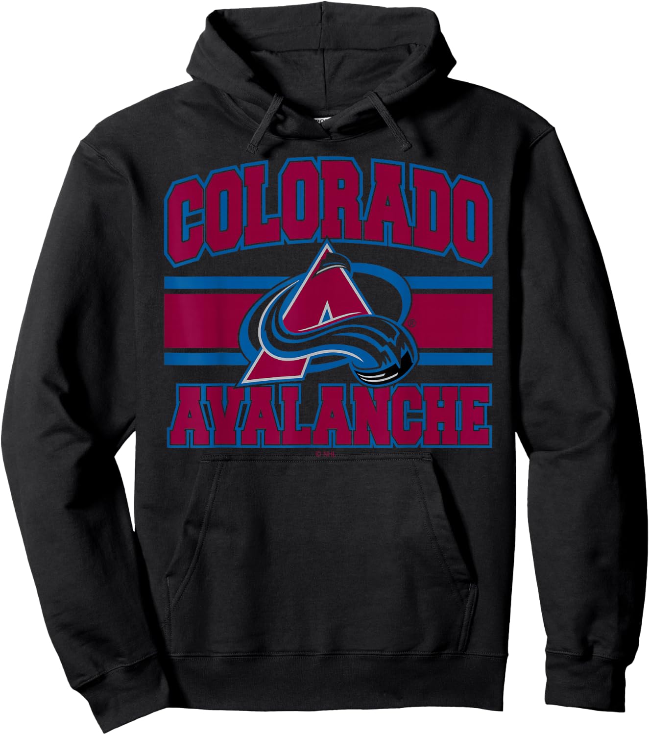Colorado Avalanche Stripe White Officially Licensed Hoodie - Hoodie | Black
