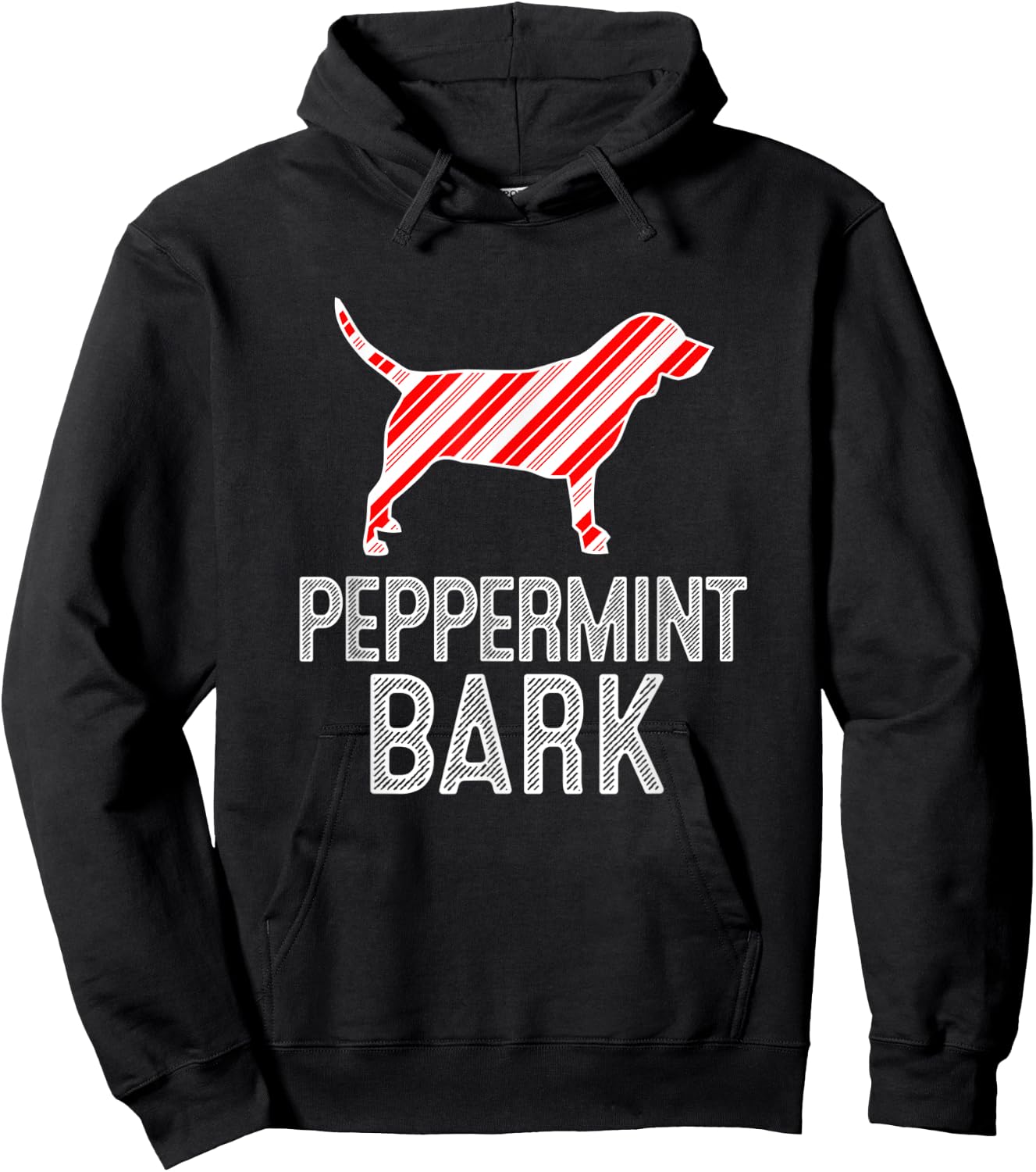 Beagle Peppermint Bark Christmas Dog Hoodie - Hoodie | Black