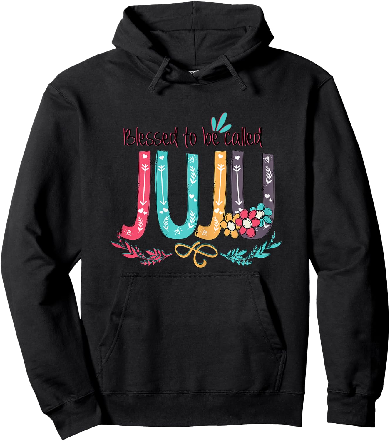 Blessed to be called Juju Colorful gifts-Grandma Hoodie - Hoodie | Black