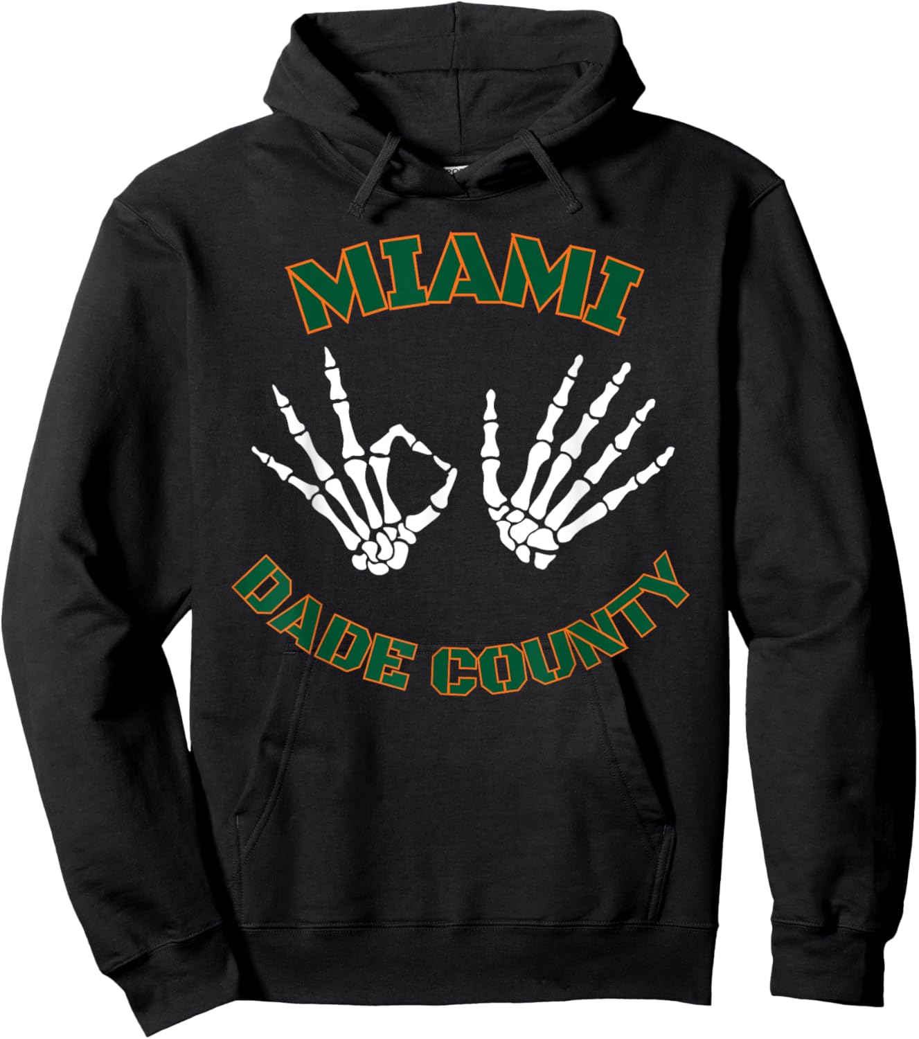 Miami Dade County 305 Skeleton Hands Hoodie - Hoodie | Black