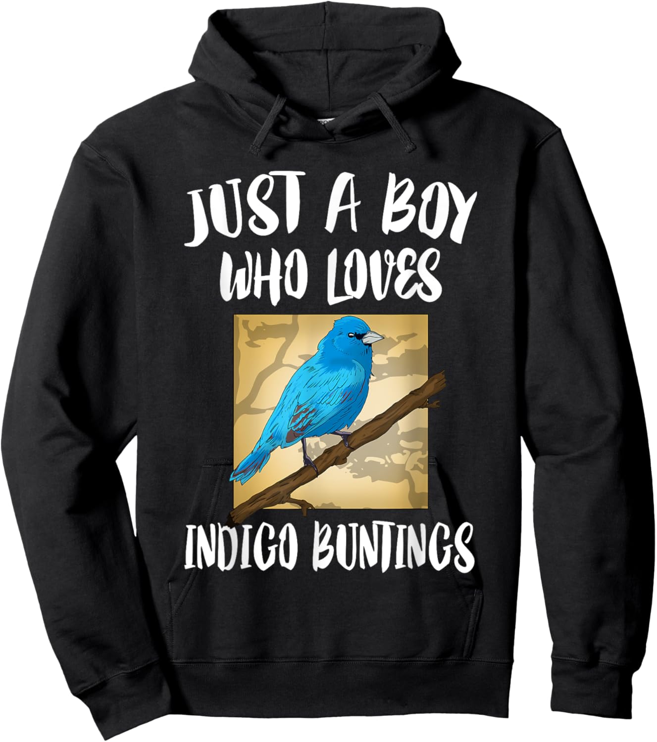Just A Boy Who Loves Indigo Buntings Birds Birding Hoodie - Hoodie | Black