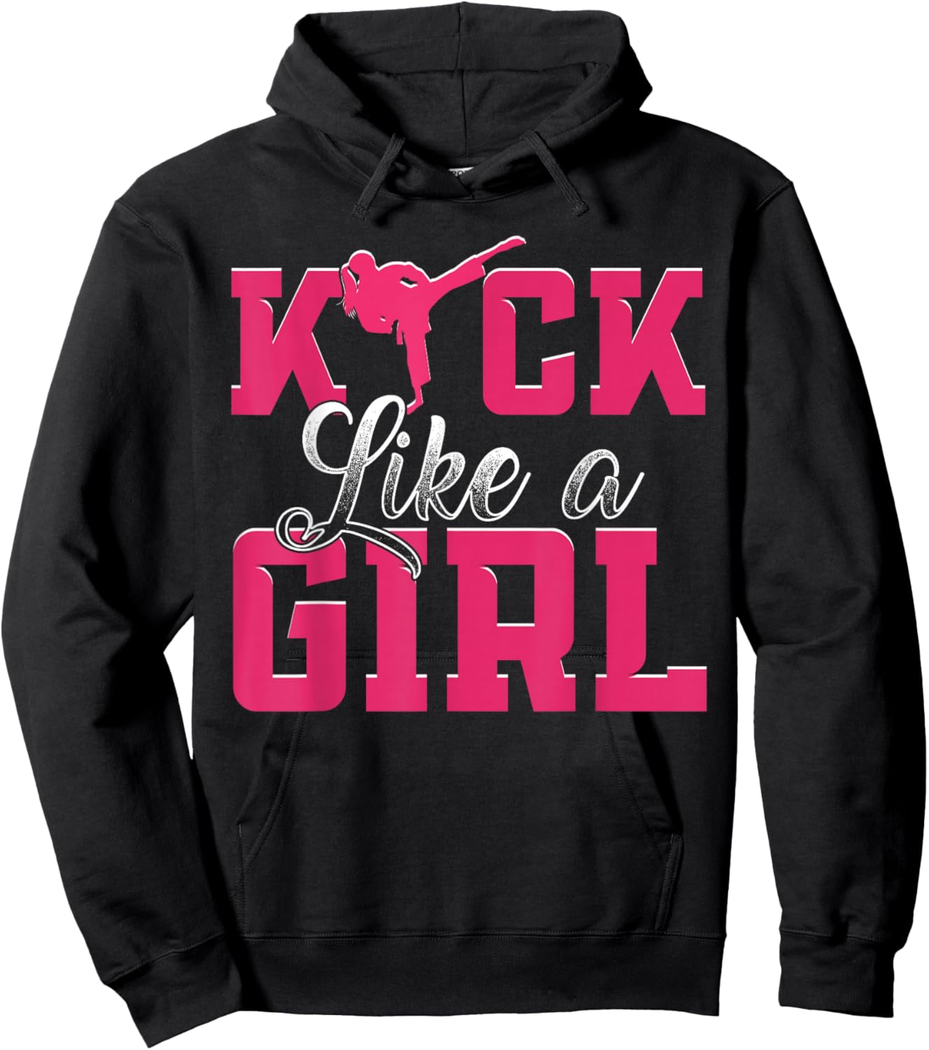 Kick Like Girl Karate Taekwondo Martial Arts Hoodie - Hoodie | Black