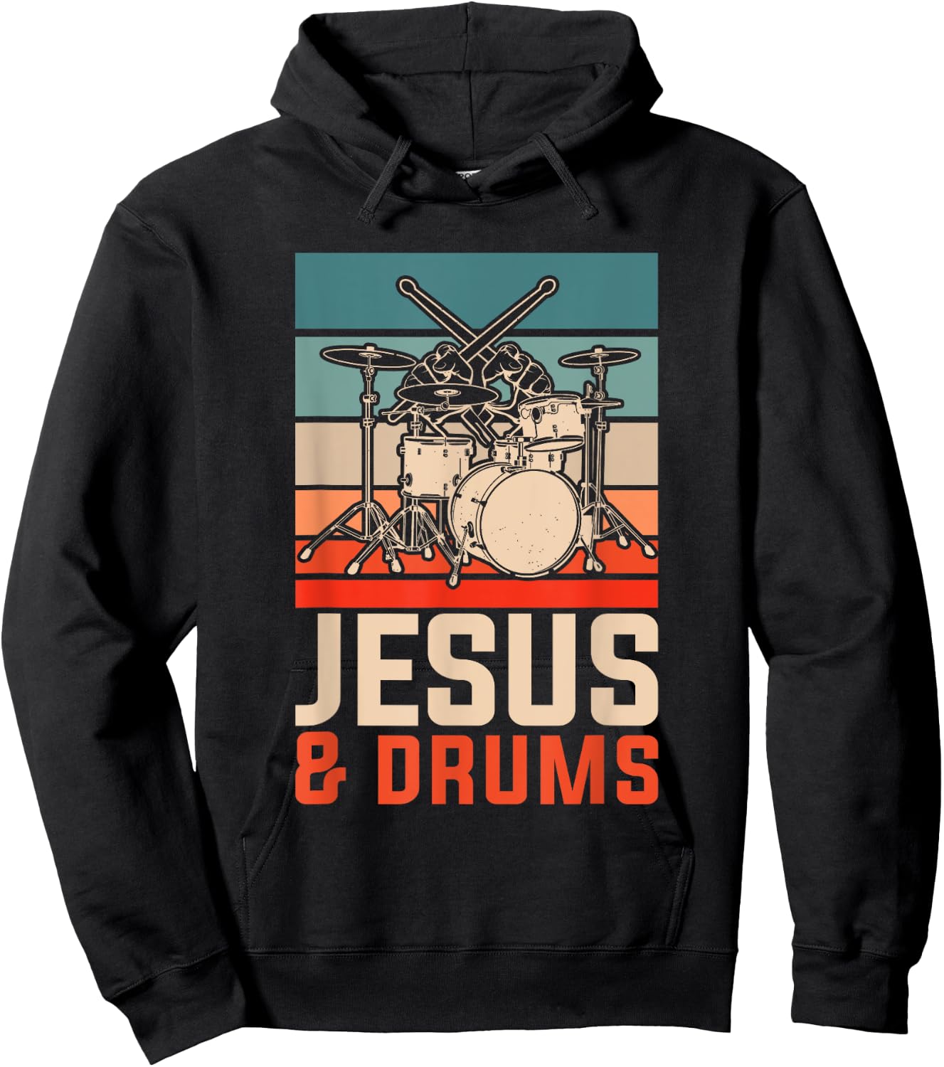 Christian Religious Drummer Gift Music Jesus Hoodie - Hoodie | Black