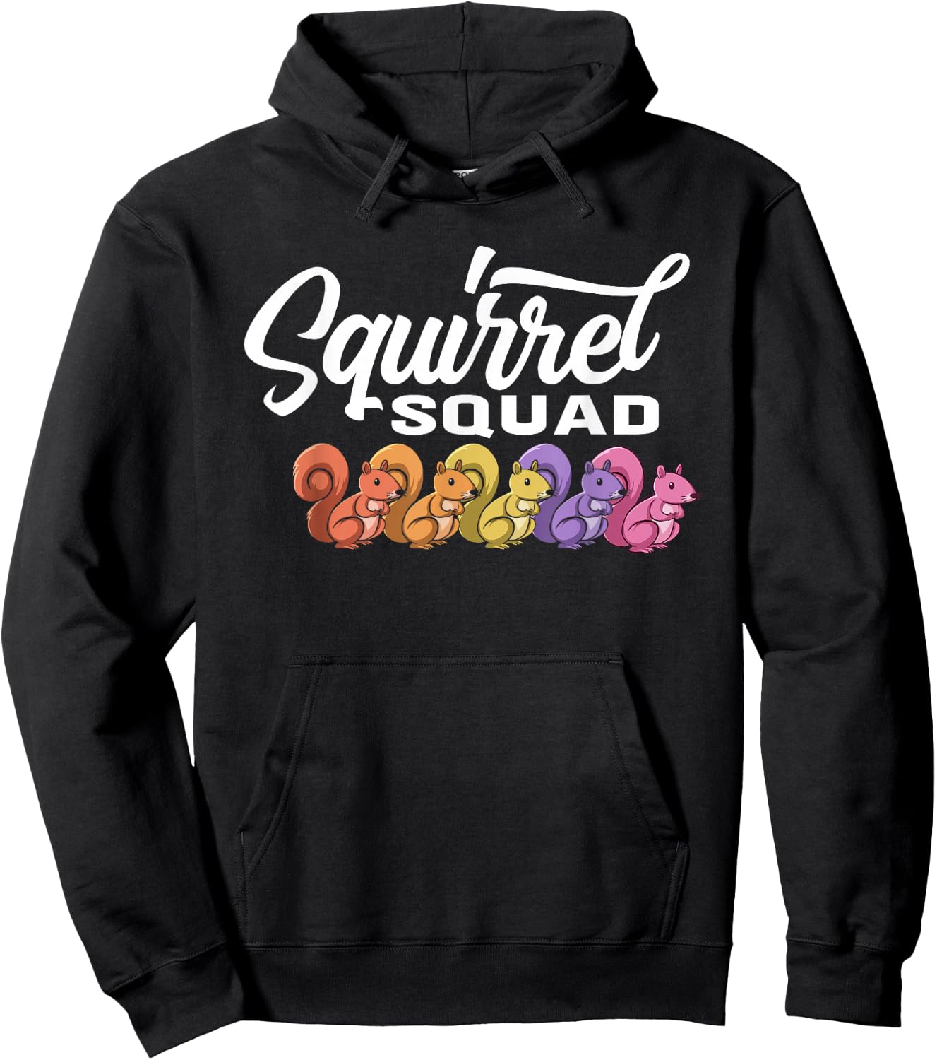 Squirrel Squad - Cute Squirrel Hoodie - Hoodie | Black