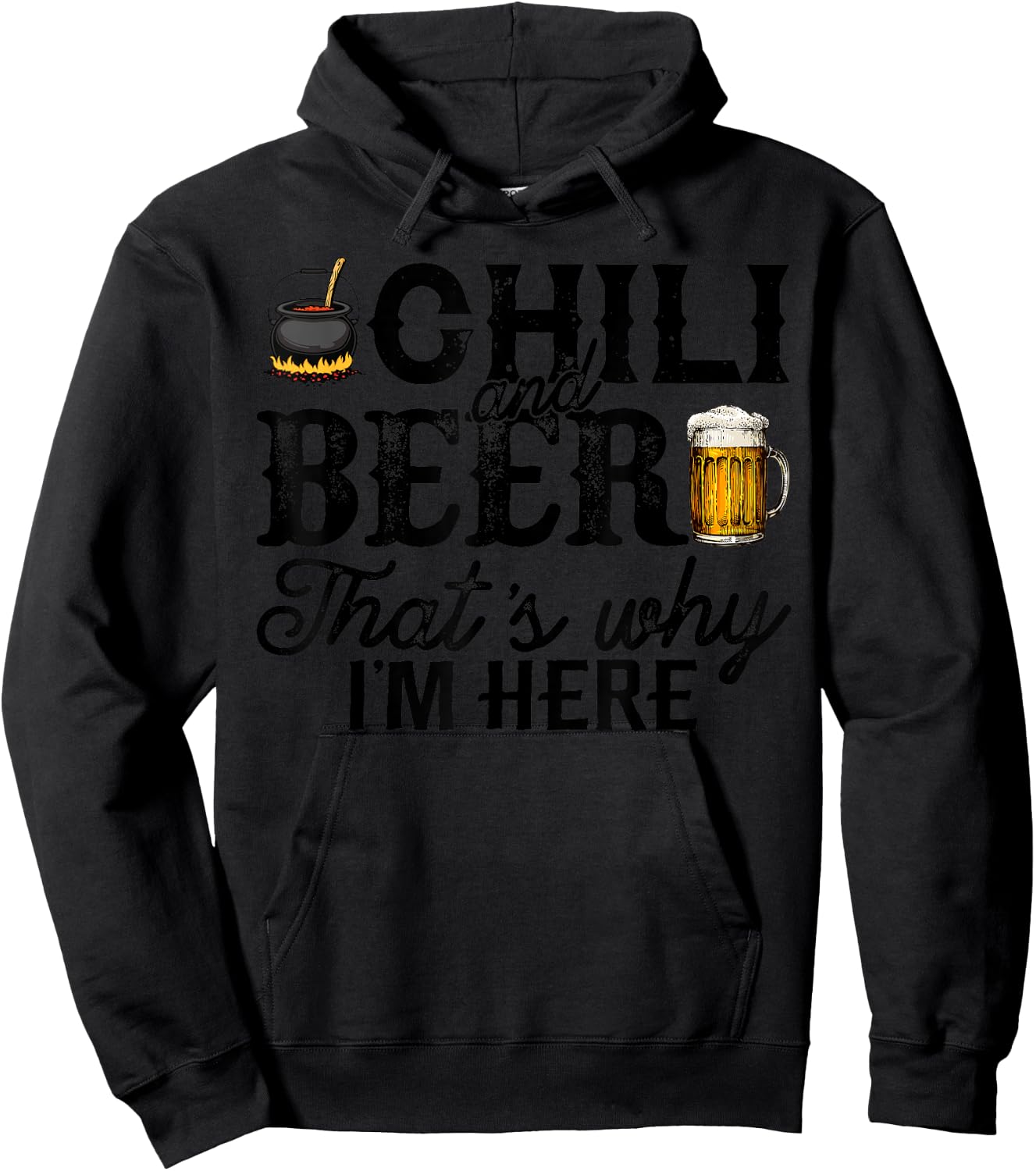 Funny Chili Cook Off Party Shirt Chili And Beer Gift Hoodie - Hoodie | Black