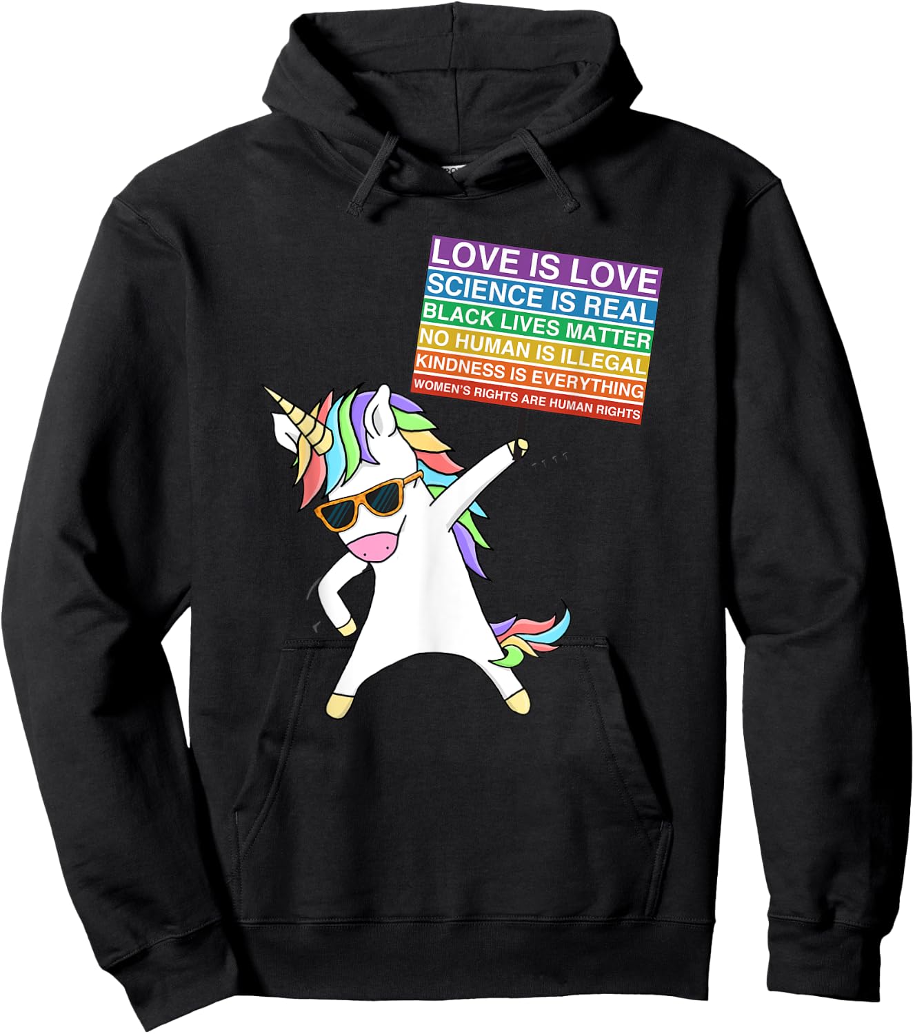 Social Justice Unicorn Protest Equality Egalitarian Hoodie - Hoodie | Black