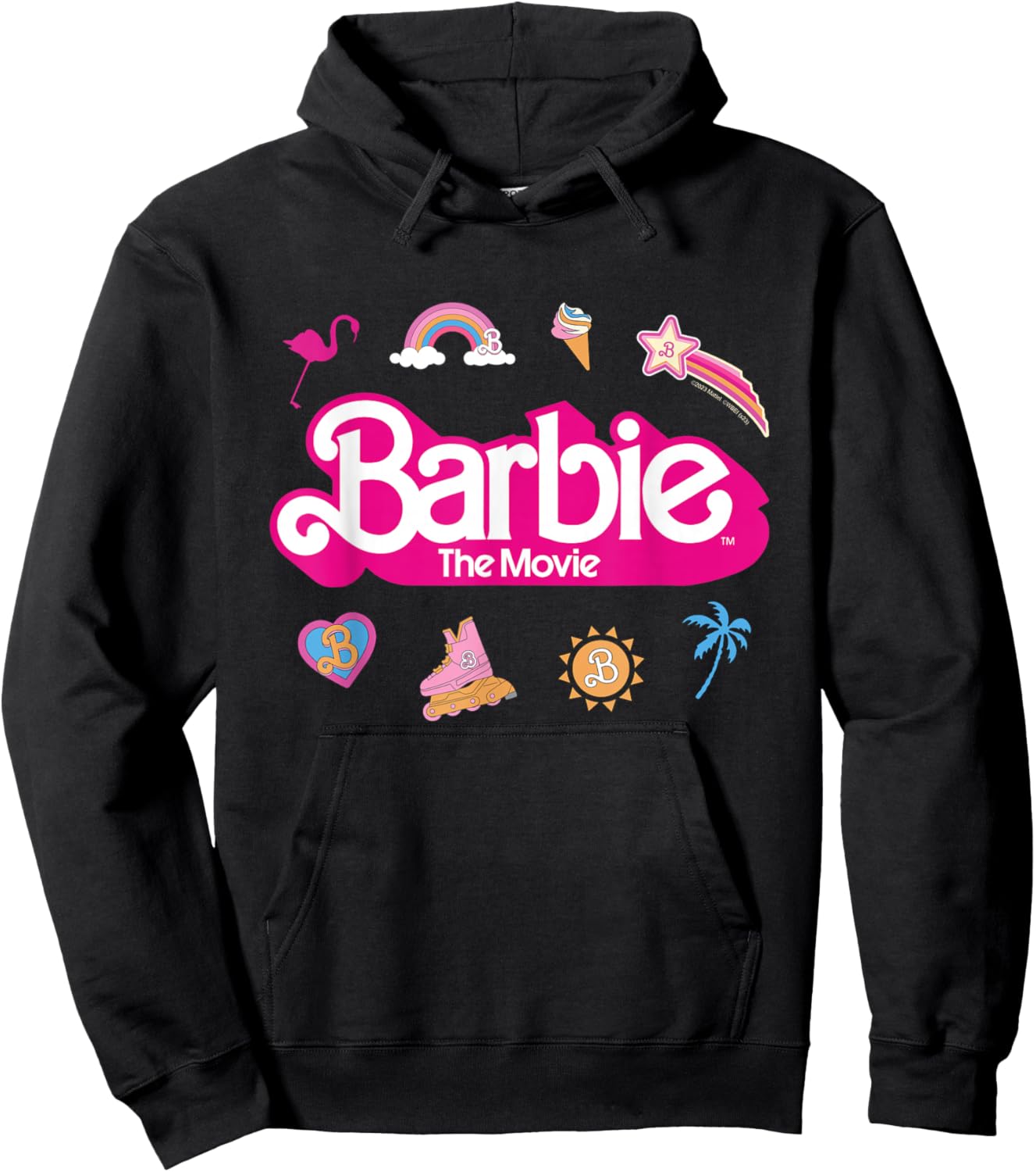 Barbie The Movie - Movie Logo Icons Hoodie - Hoodie | Black