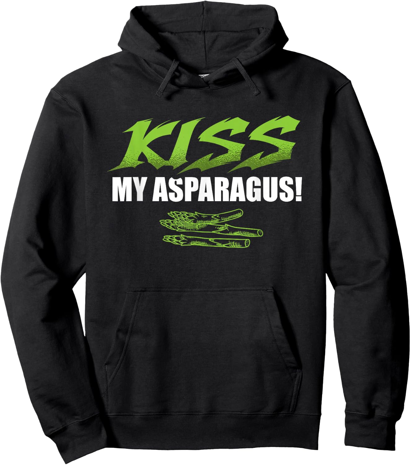 Kiss My Asparagus Lover Vegetarian Vegetable Vegan Hoodie - Hoodie | Black