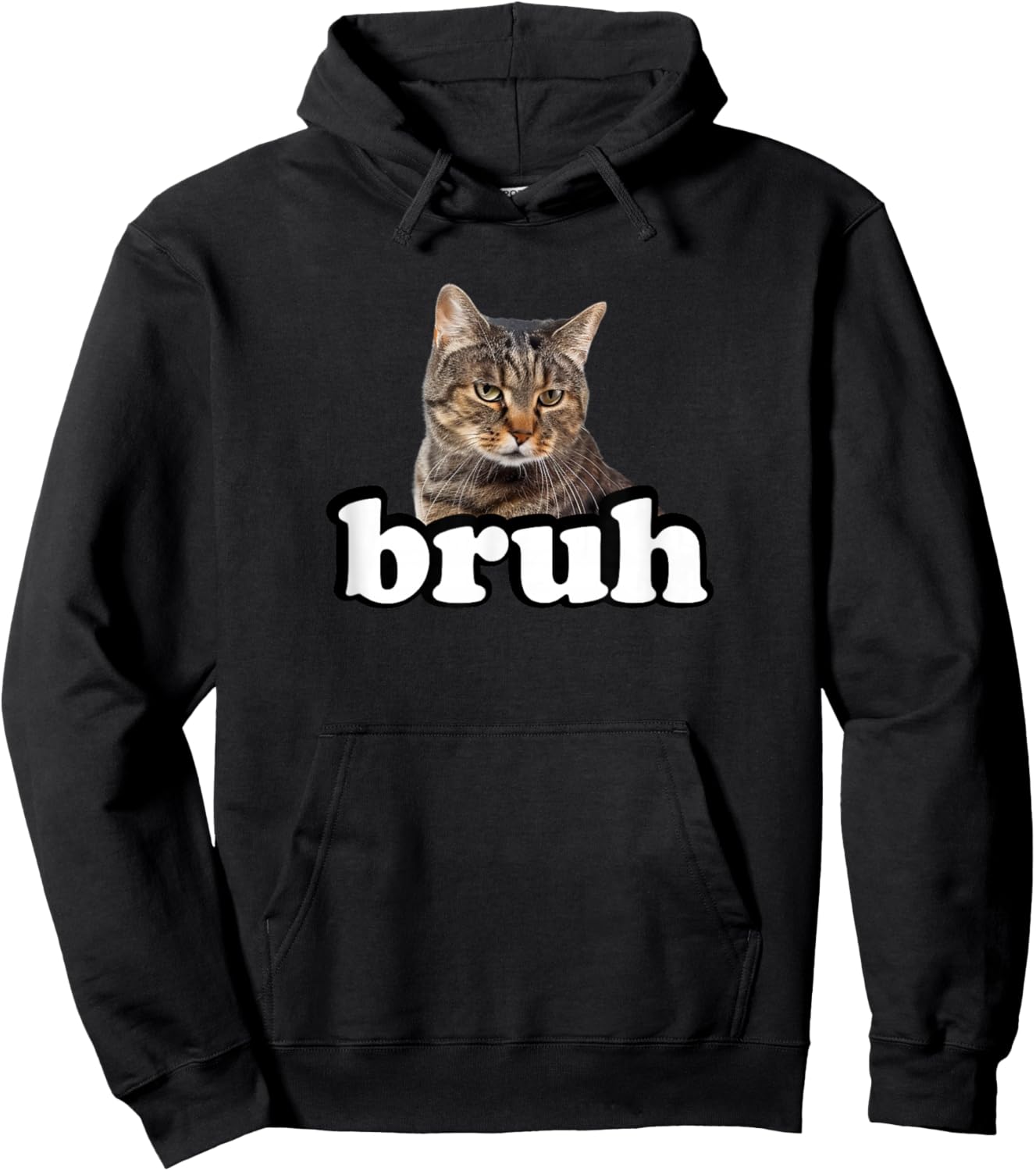 Bruh Bro Kids Brown Tabby Cat Lover Hoodie - Hoodie | Black