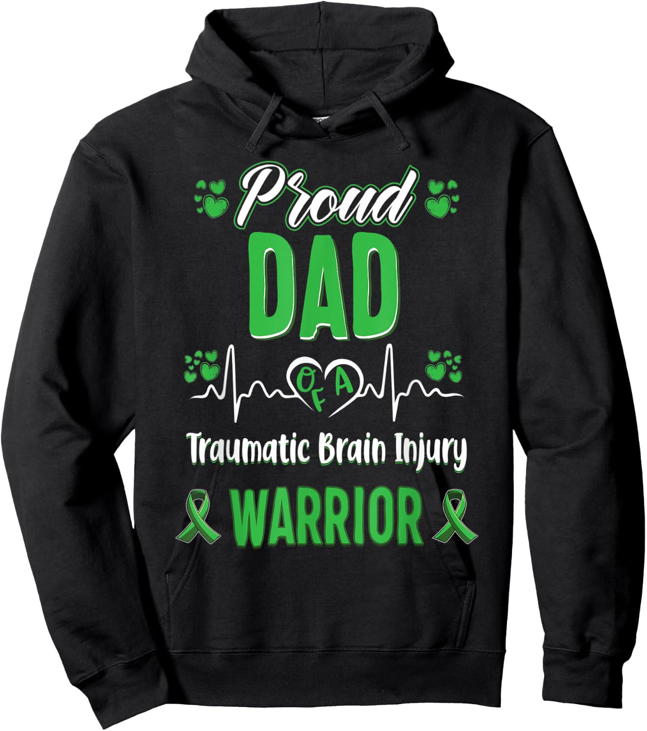 proud Dad Traumatic Brain Injury warrior awareness Hoodie - Hoodie | Black