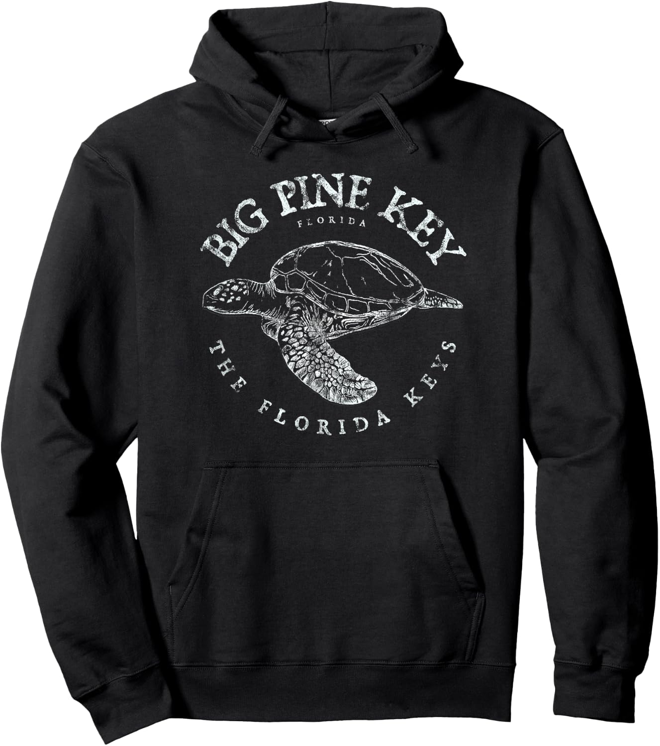 Big Pine Key Turtle Florida Keys Scuba Fishing Diving Hoodie - Hoodie | Black