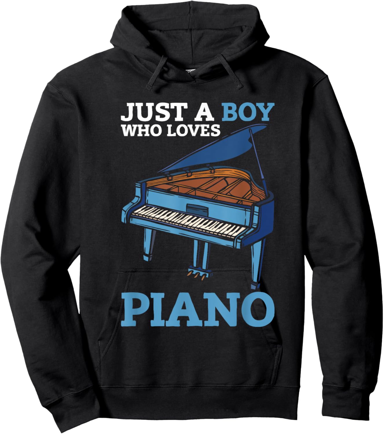 Just A Boy Who Loves Piano Kids Music Lover Musician Hoodie - Hoodie | Black