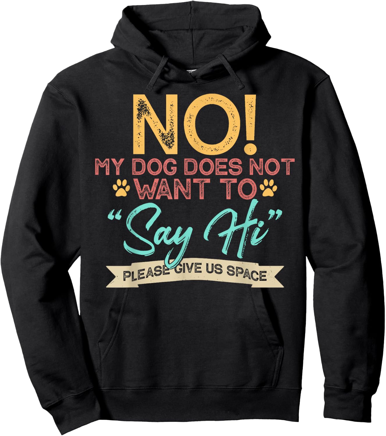 No My Dog Does Not Want to Say Hi Shirt Funny Dog Lover Hoodie - Hoodie | Black