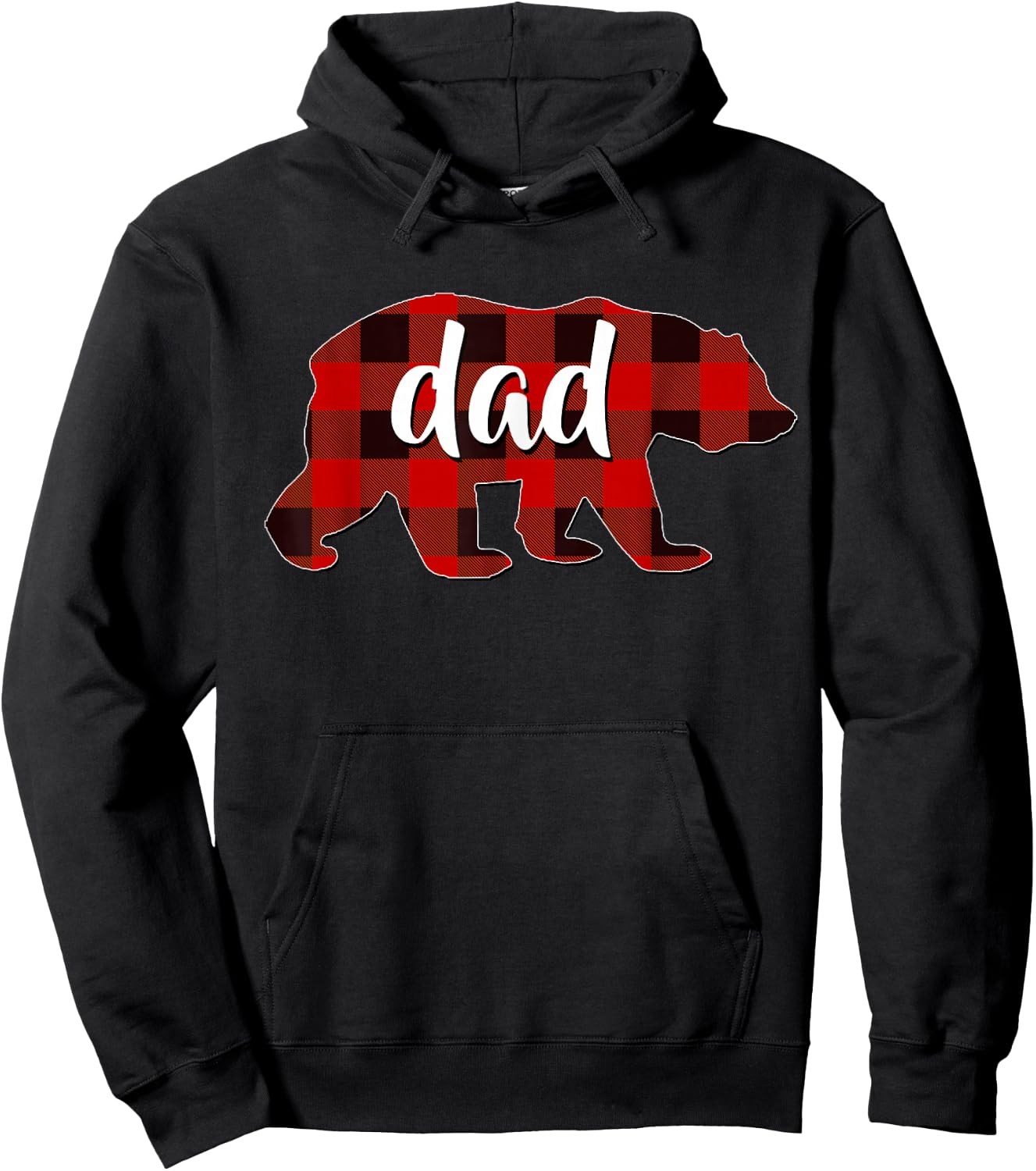 Red Plaid Dad Buffalo Matching Family Papa Pyjamas Christmas Hoodie - Hoodie | Black