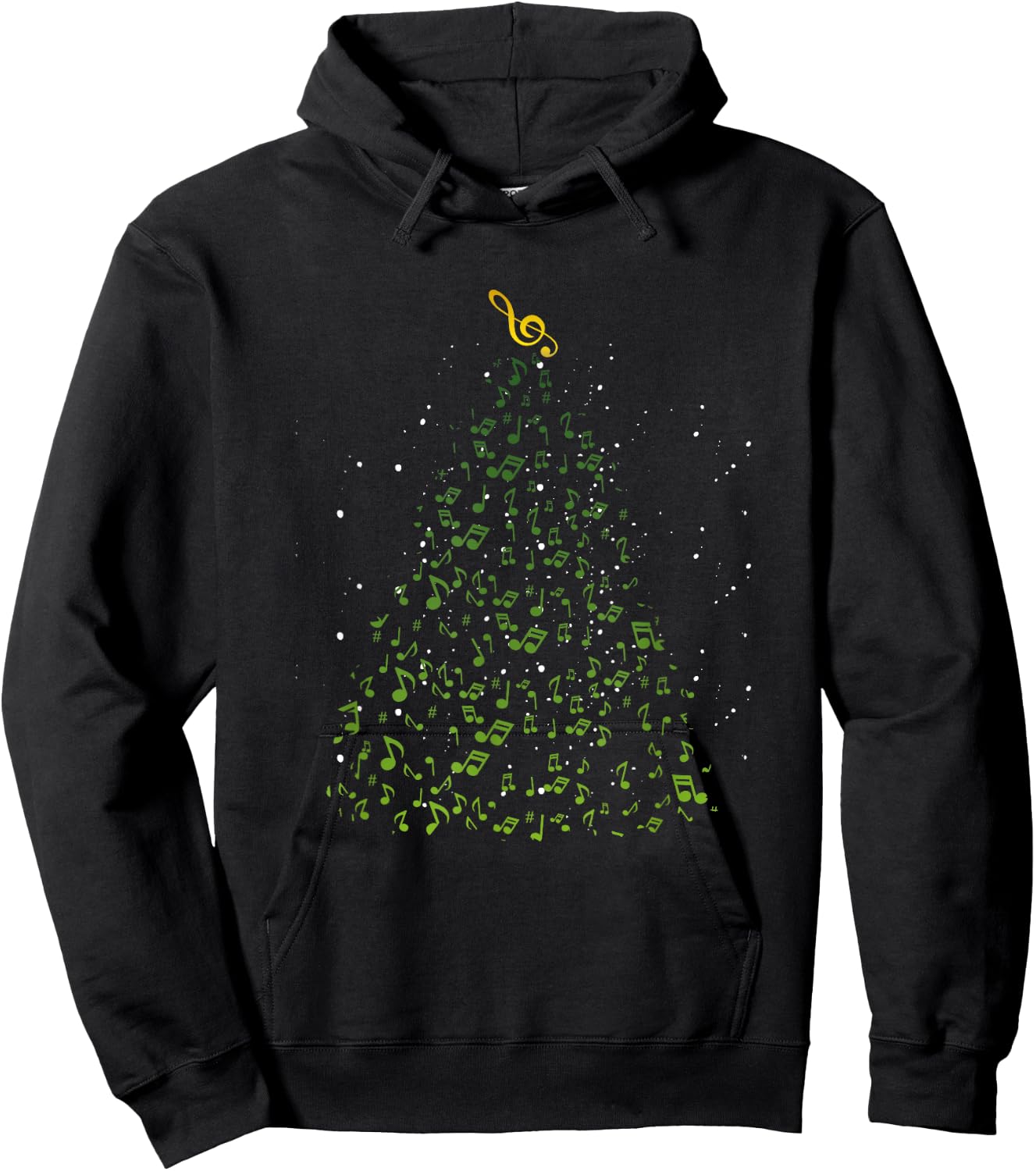 Musical Notes Funny Music Lover Musician Christmas Apparel Hoodie - Hoodie | Black