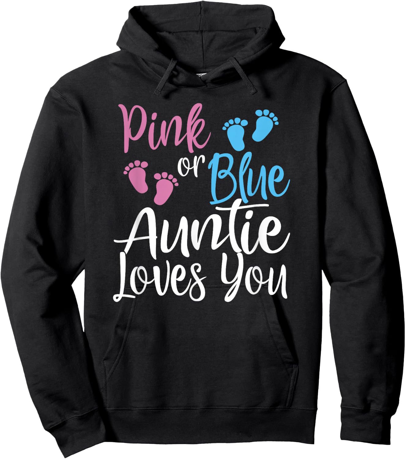 Pink or Blue Cool Gender Reveal Shirt for Aunt Auntie Hoodie - Hoodie | Black