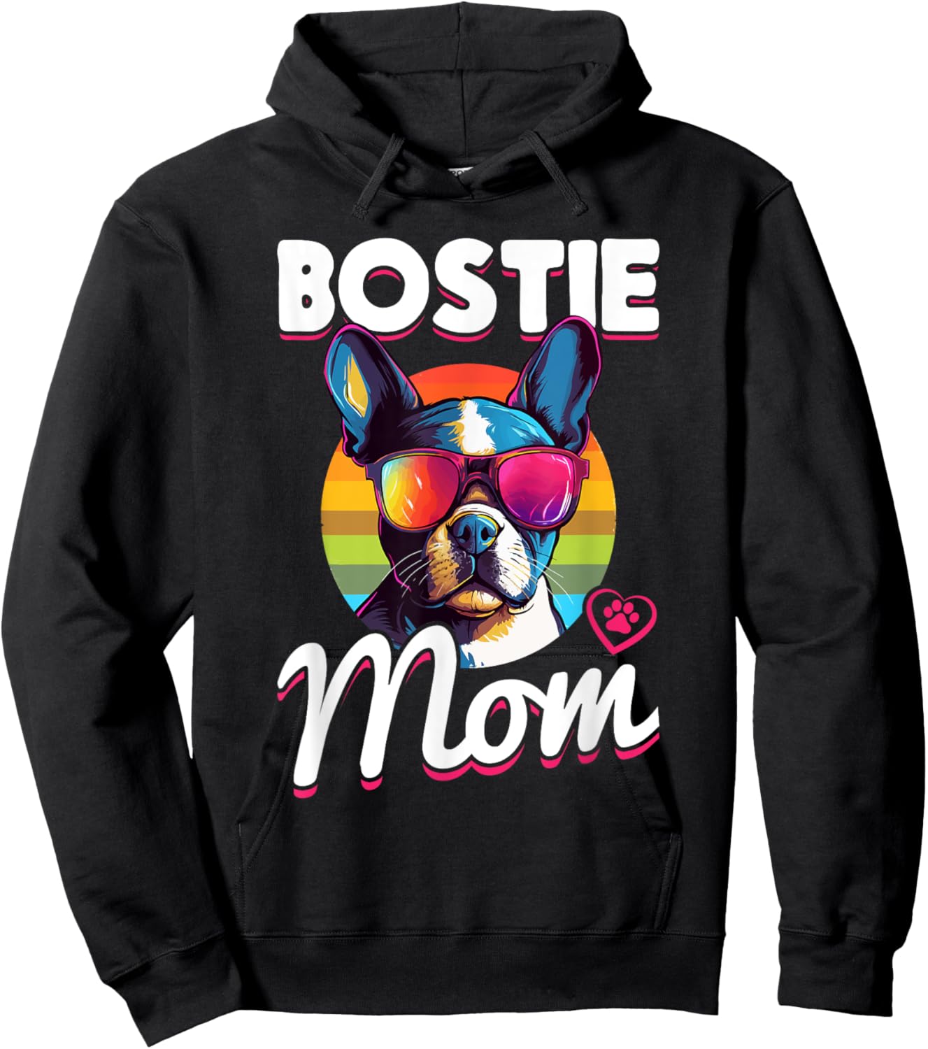 Boston Terrier Bostie Dog Breed Pet - Bostie mom Hoodie - Hoodie | Black