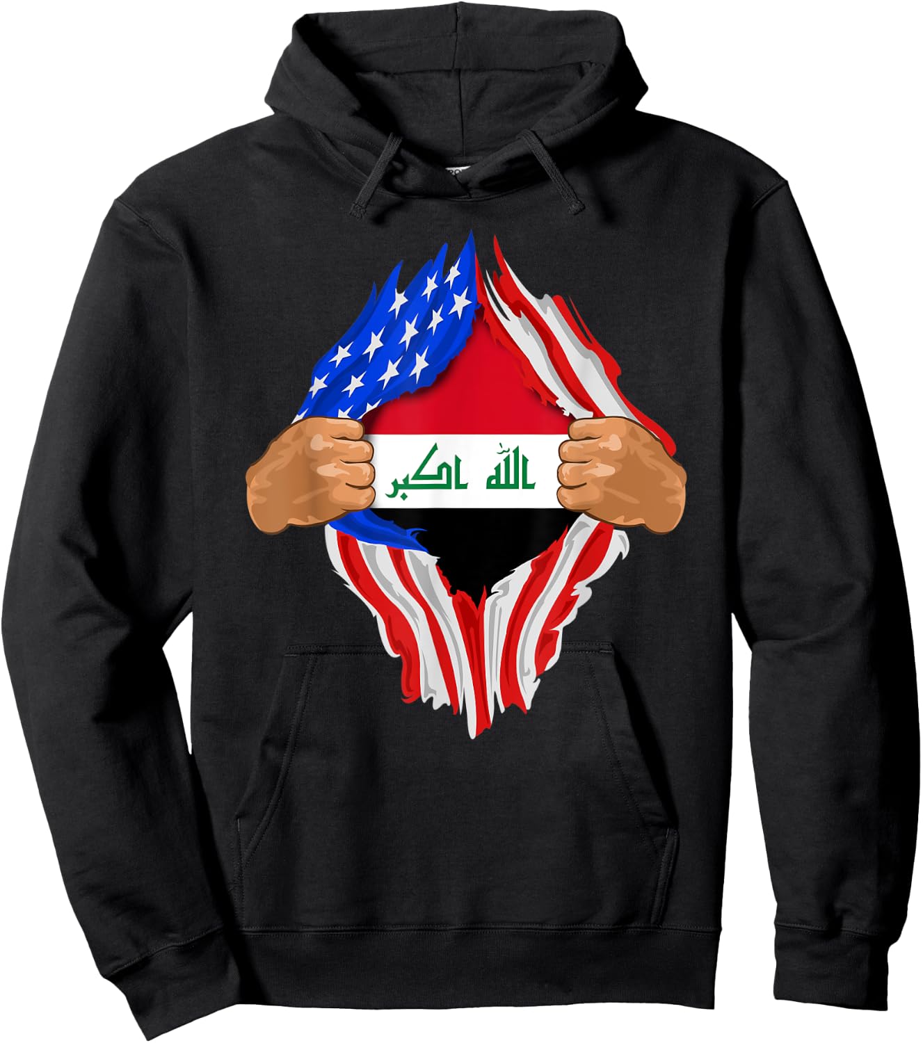 Iraqi Blood Inside Me | Iraq Flag Gift Hoodie - Hoodie | Black