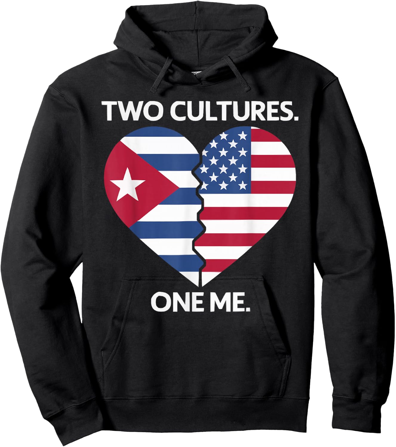 Half Cuban Half American Country USA Flag Cuba America Hoodie - Hoodie | Black
