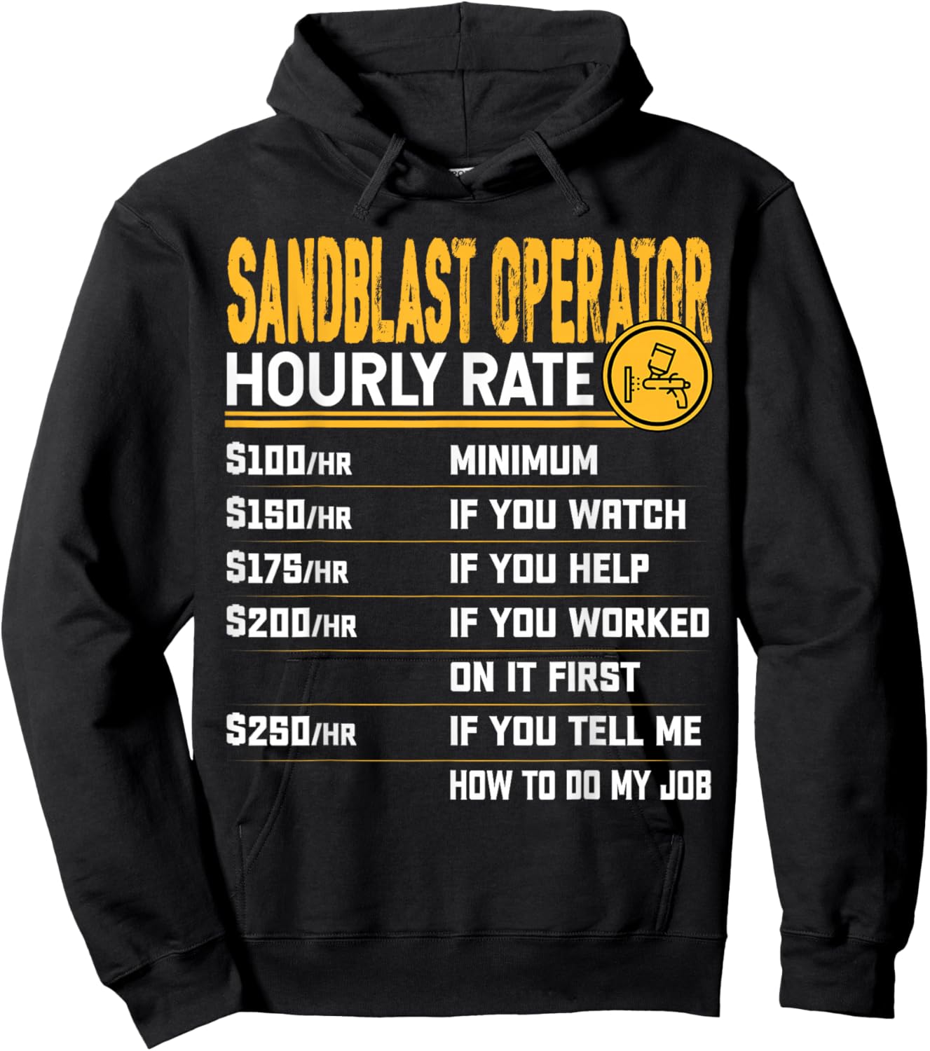 Sandblast Operator Hourly Rate Sandblasting Sandblaster Hoodie - Hoodie | Black
