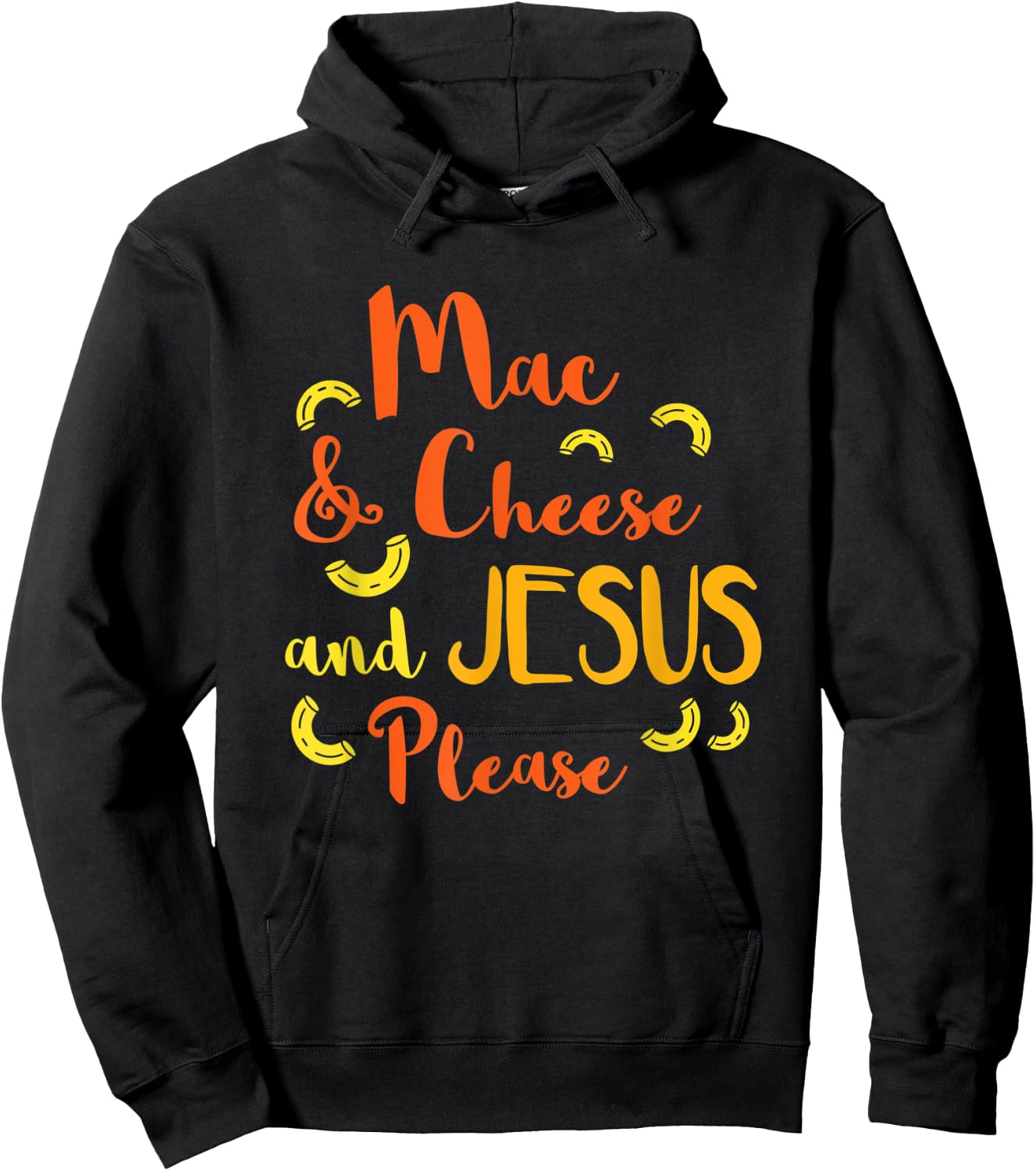 Mac & Cheese and Jesus Please Funny Cute Christian Design Hoodie - Hoodie | Black