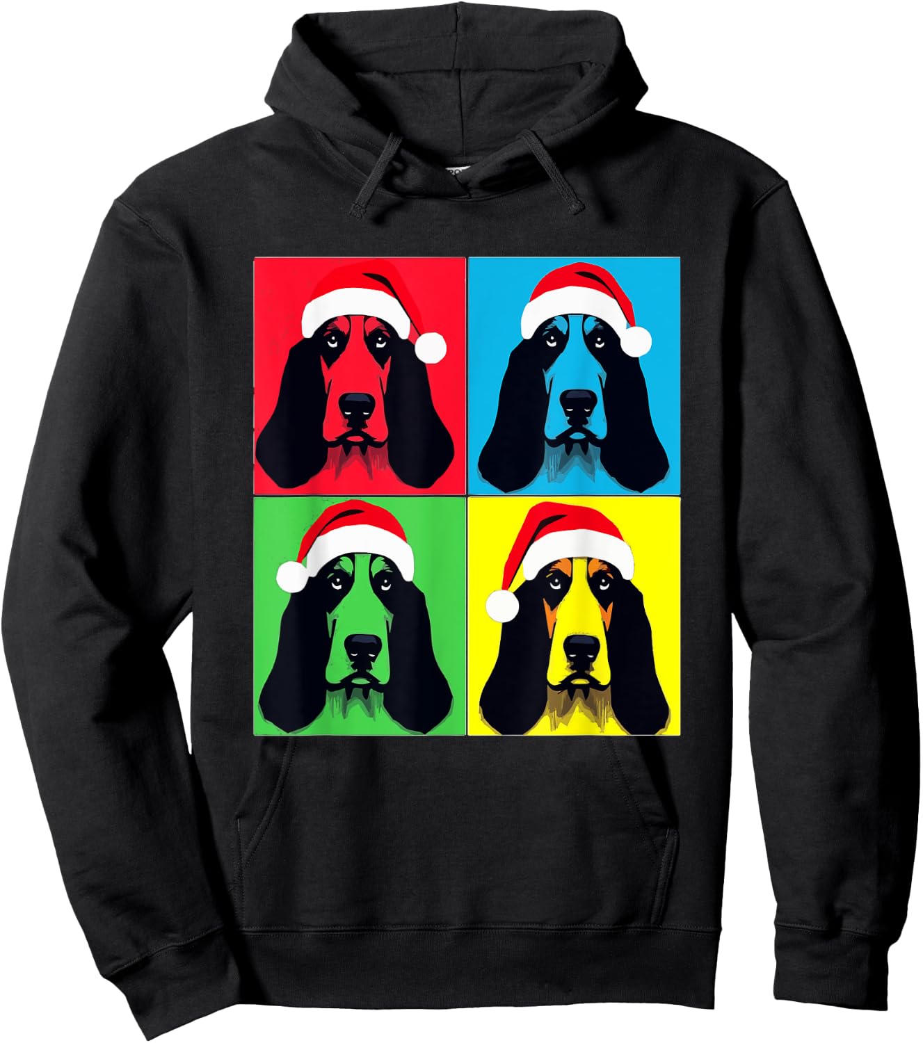 Merry Xmas Bassett Hound Dog Christmas Women Kids Hoodie - Hoodie | Black