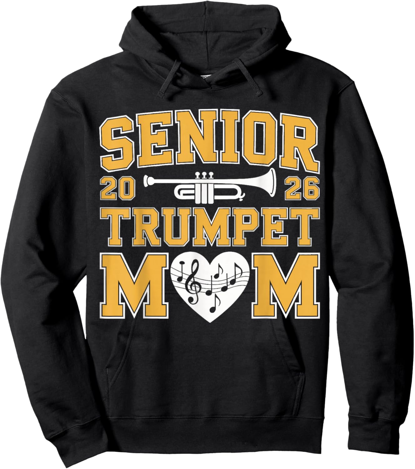 Senior Band Mom 2026 Trumpet Marching Band Class of 2026 Hoodie - Hoodie | Black